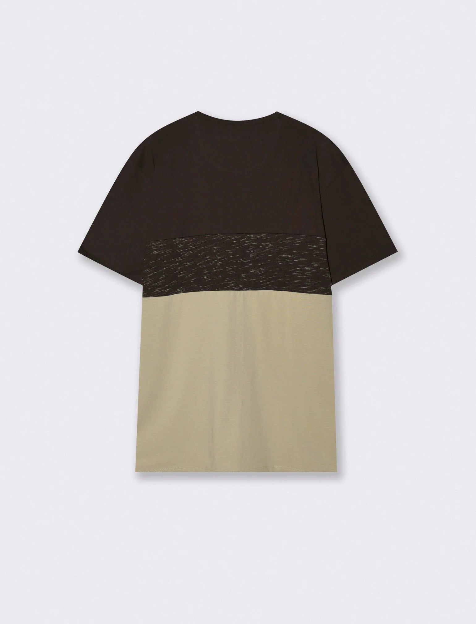 T-shirt girocollo con taschino denim - Moro - Image 2