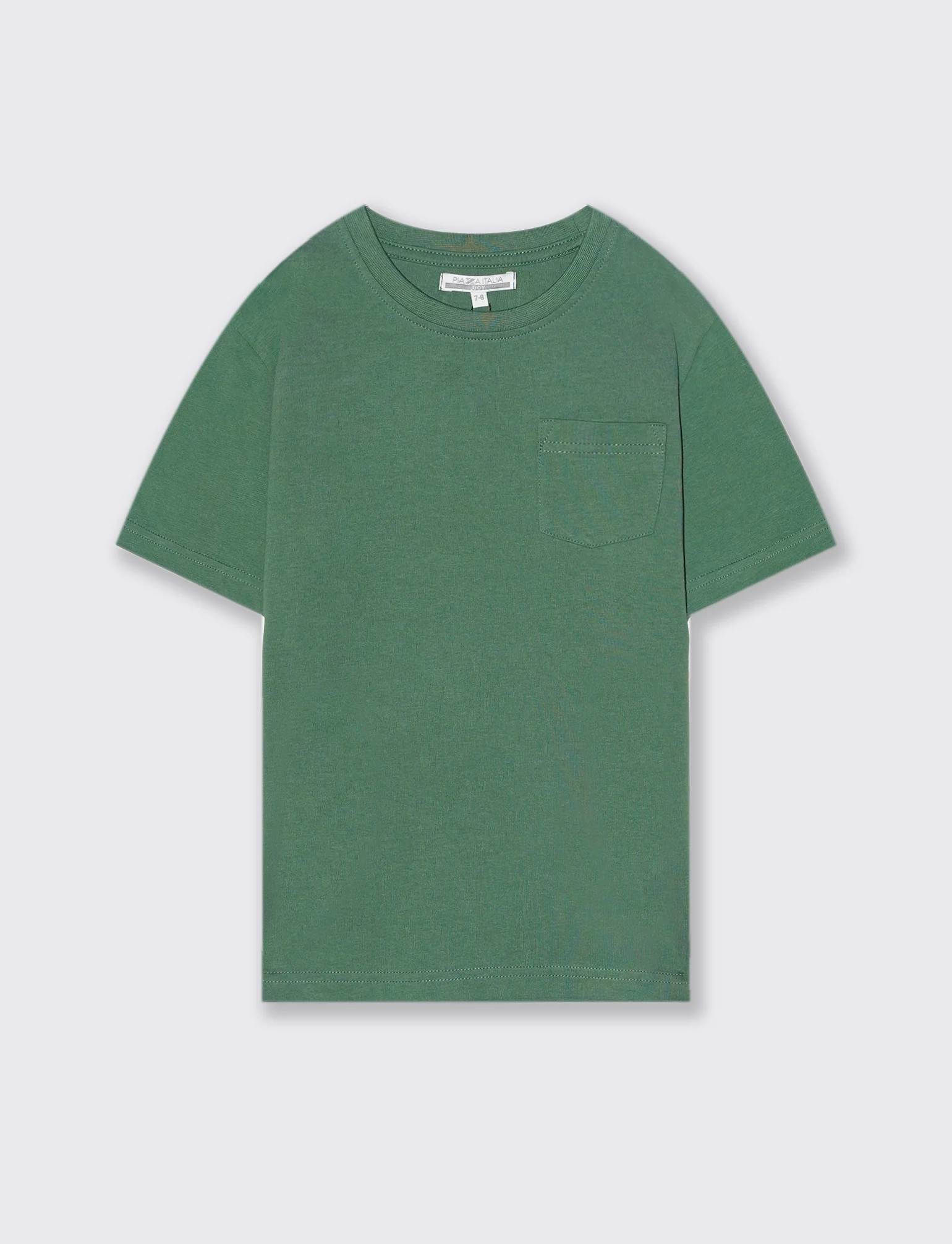 T-SHIRT GIROCOLLO CON TASCHINO - Verde - Image 2