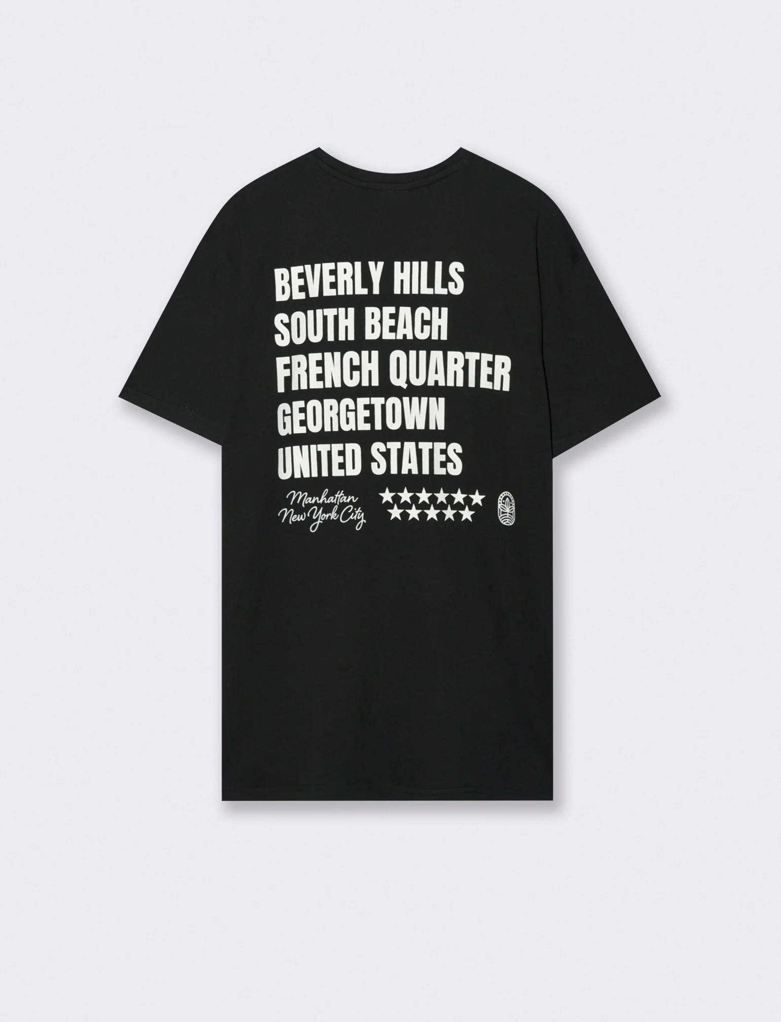 T-shirt girocollo cotone con stampe - Nero - Image 2