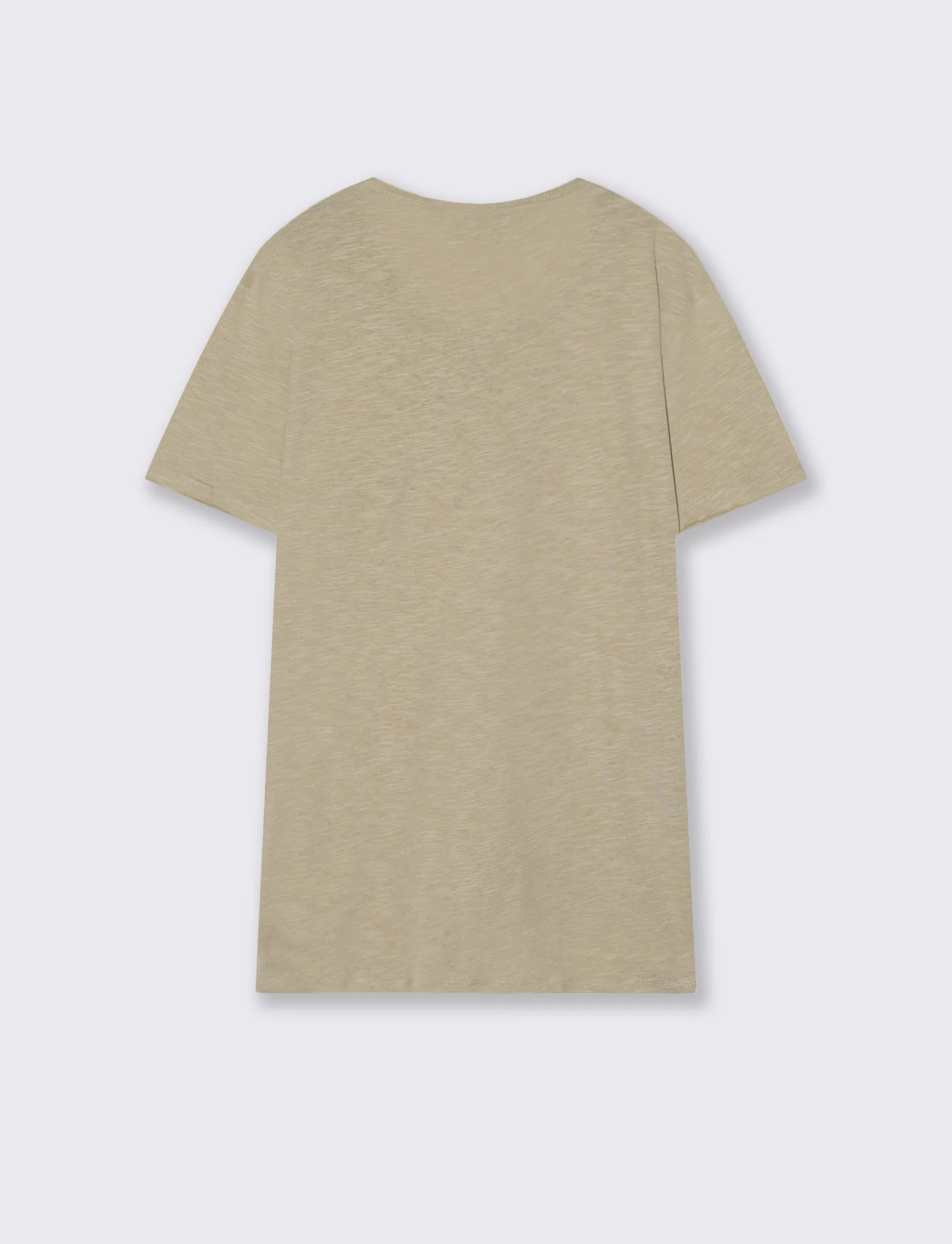 T-shirt girocollo cotone slub regular fit - Grigio stone - Image 2