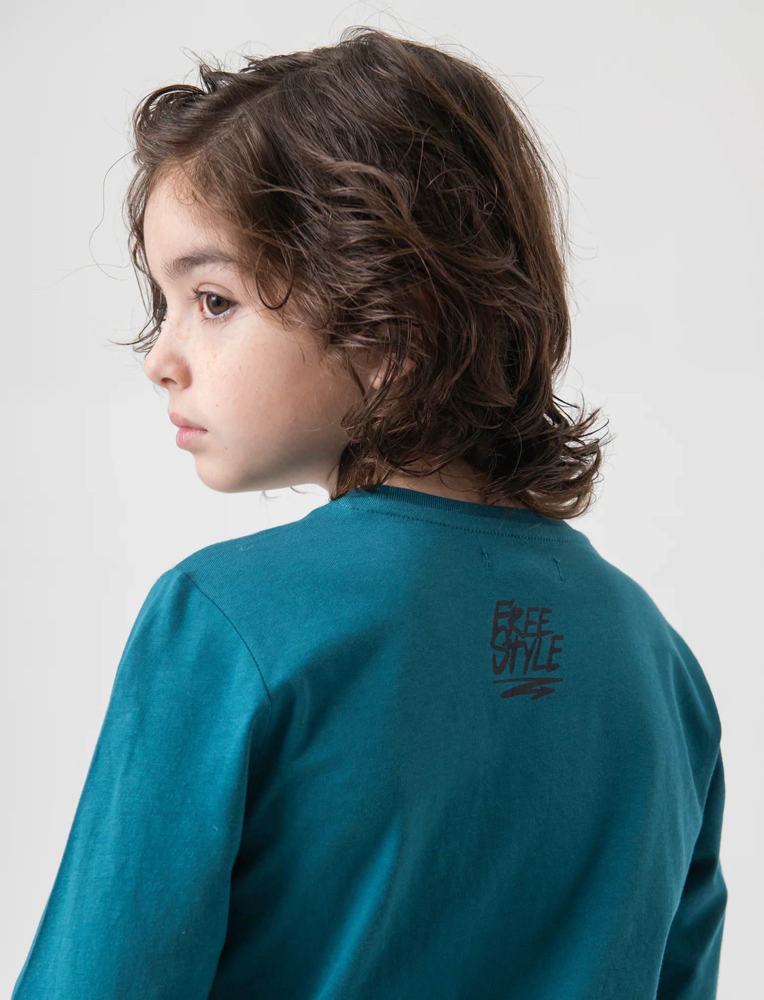 T-shirt girocollo da bambino - Verde Ottanio - Image 2