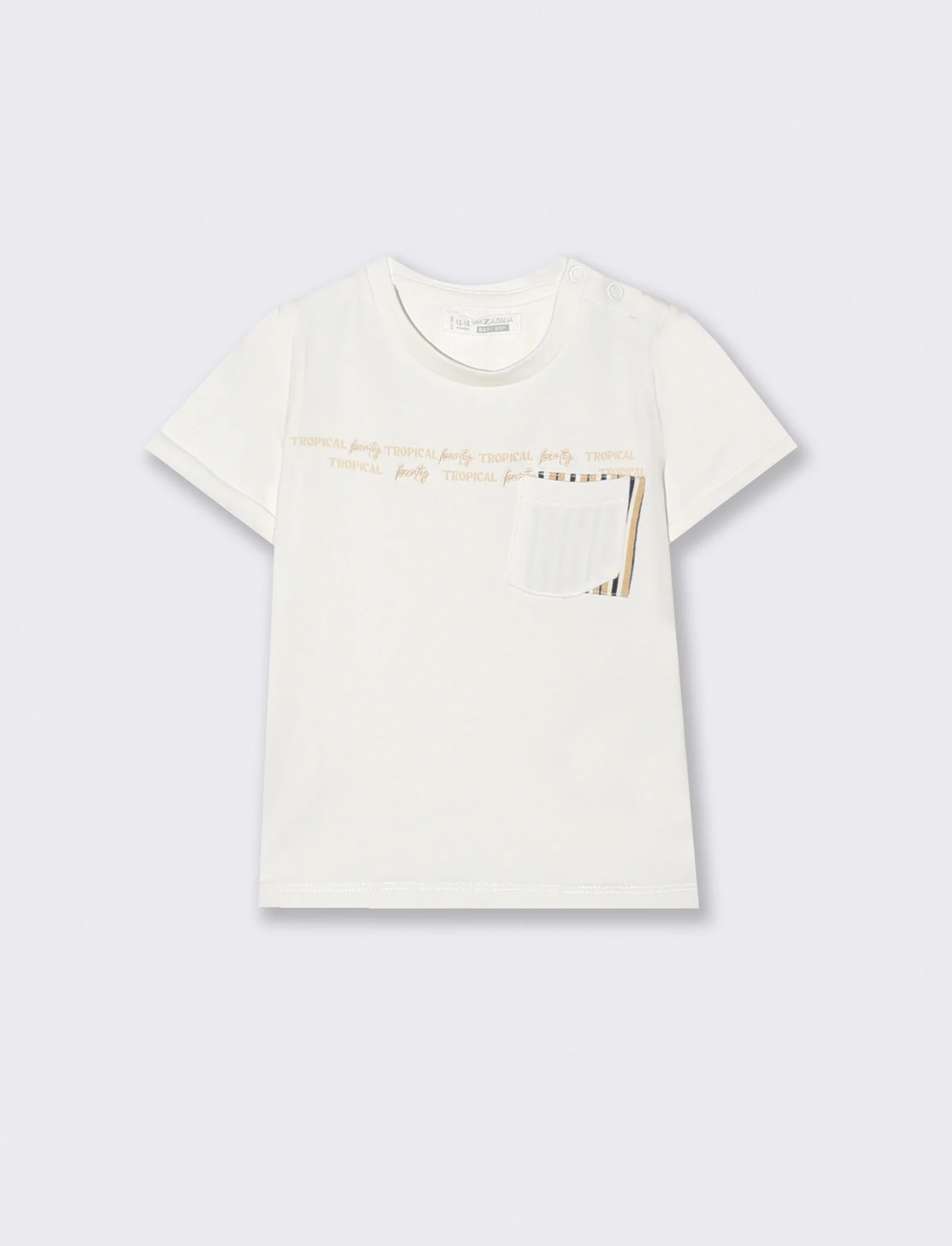 T shirt girocollo effetto degradè con ricamo - Bianco