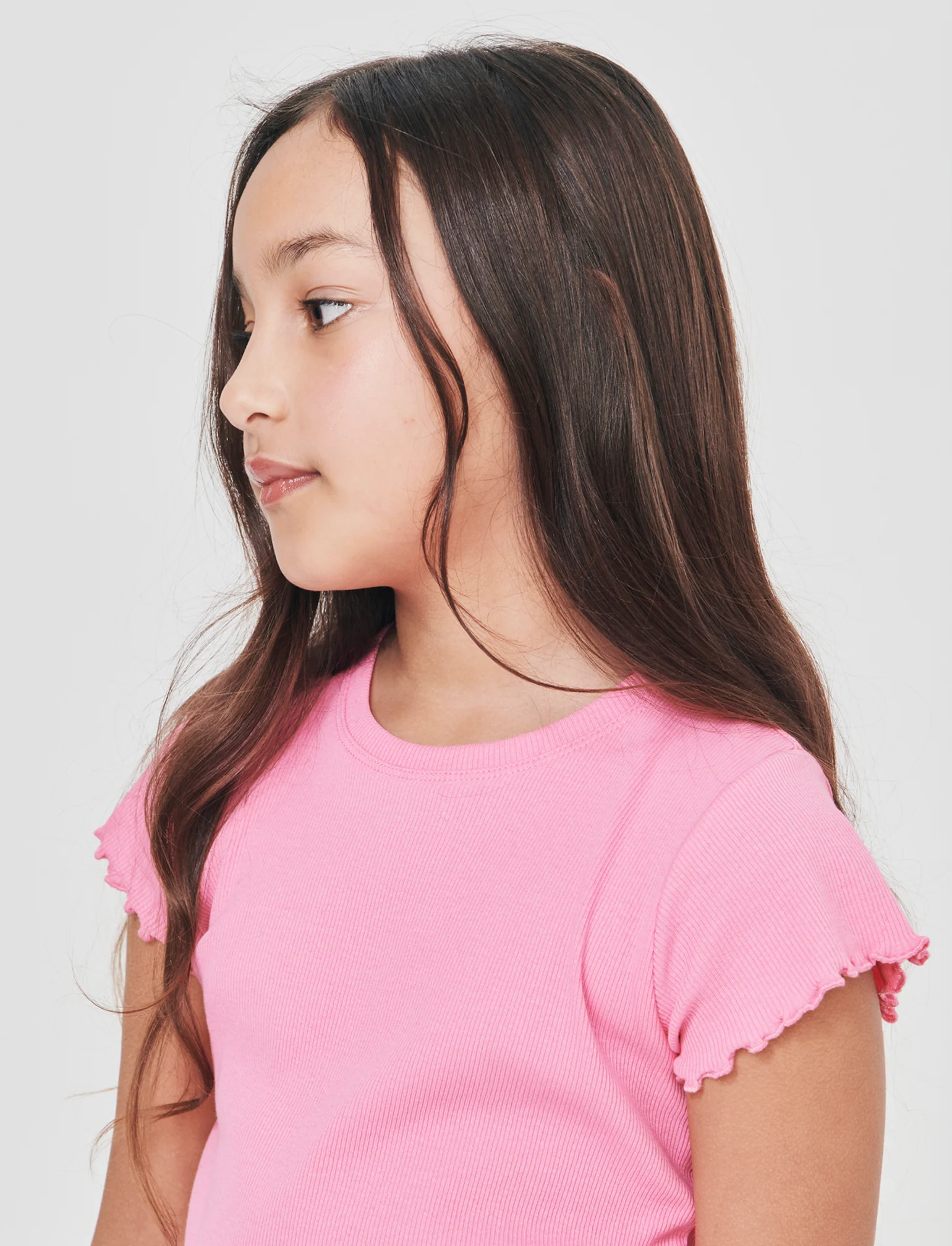 T-shirt girocollo in costina elastica - Rosa big bubble - Image 3