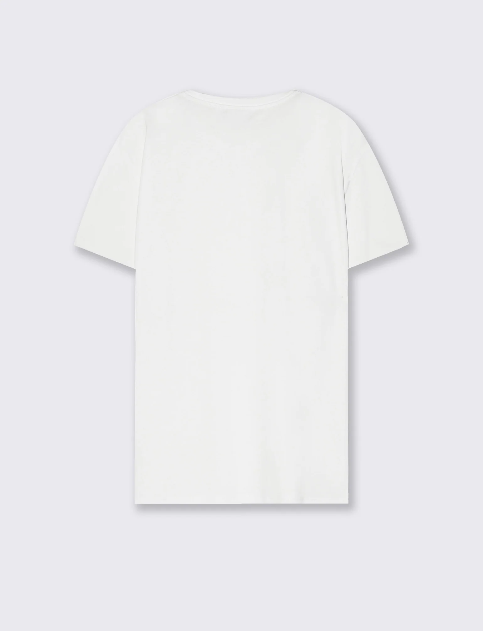 T-shirt girocollo in cotone mercerizzato - Bianco - Image 2