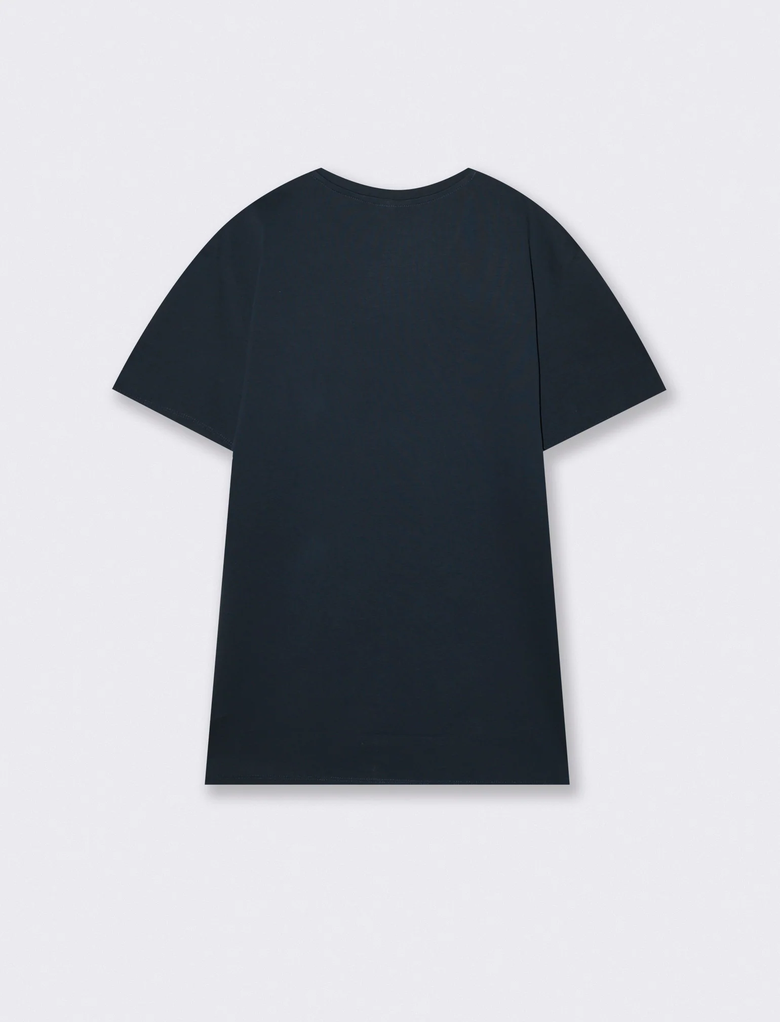 T-shirt girocollo in cotone mercerizzato - Blu - Image 2