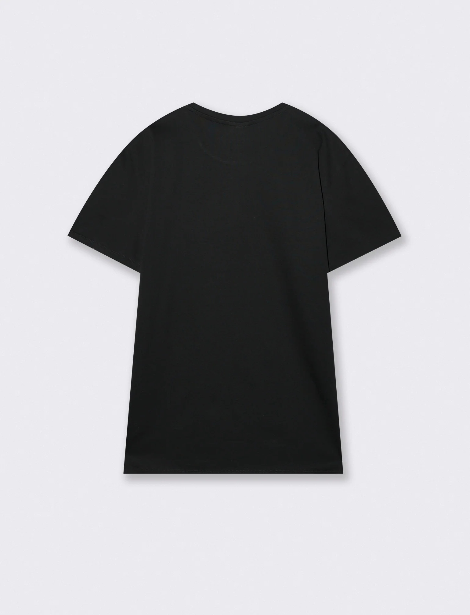 T-shirt girocollo in cotone mercerizzato - Nero - Image 2
