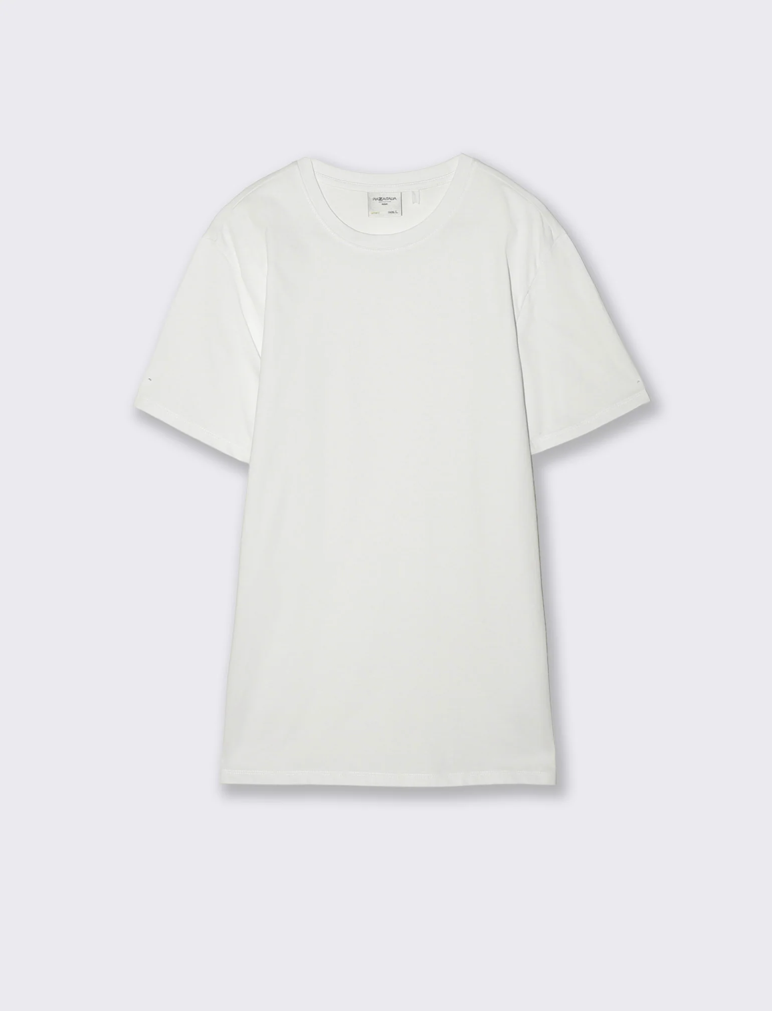 T-shirt girocollo in cotone regular fit - Bianco