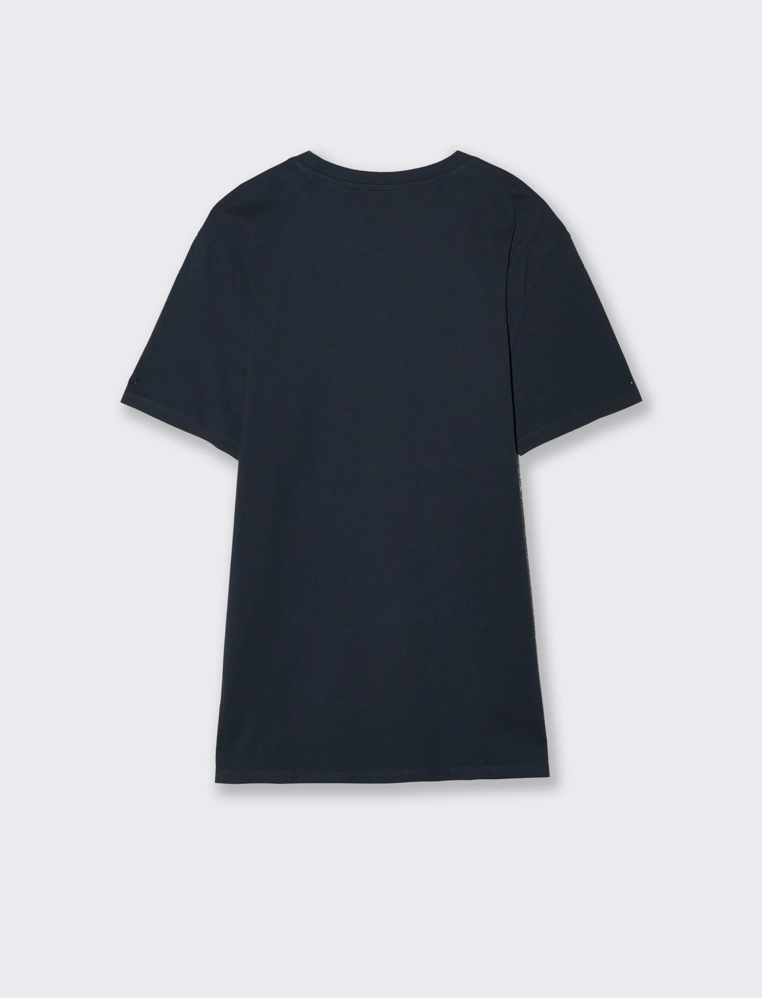 T-shirt girocollo in cotone regular fit - Blu - Image 2
