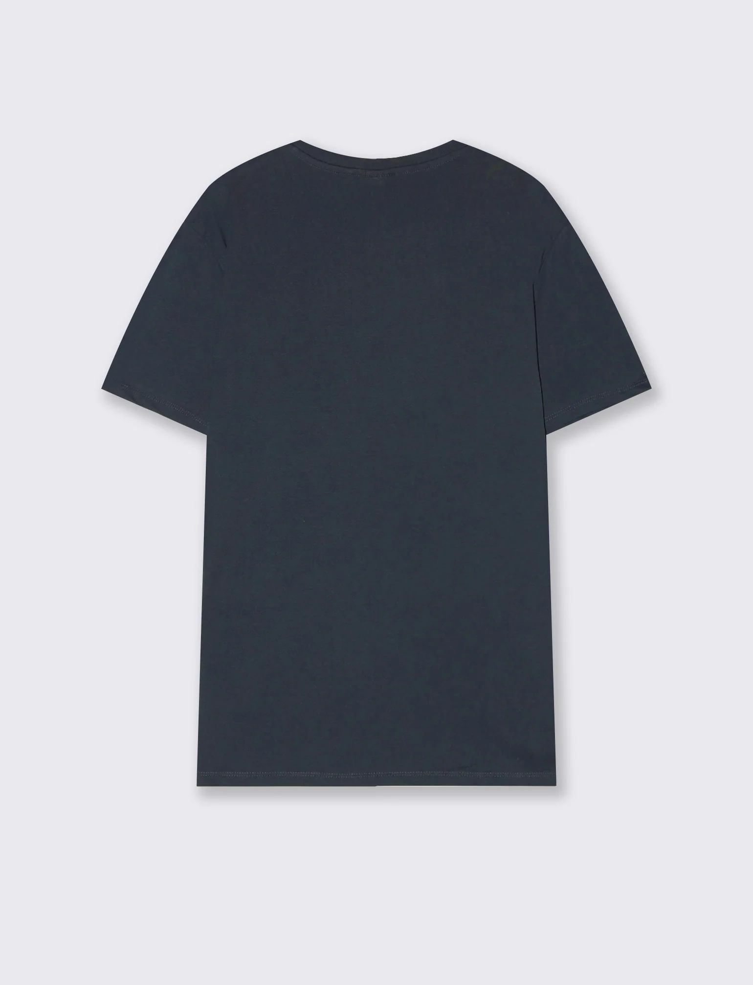 T-shirt girocollo in cotone regular fit - Blu - Image 2