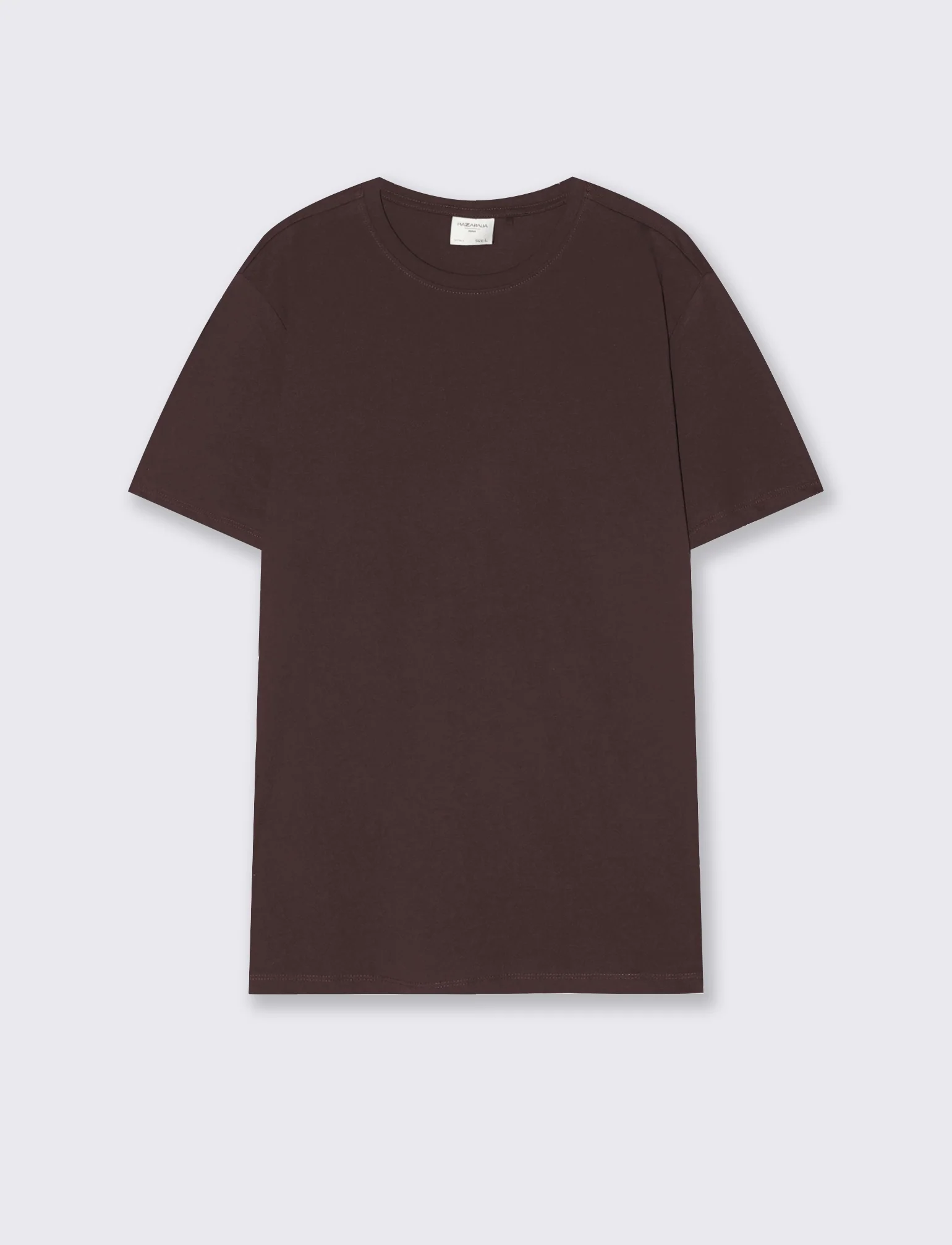 T-shirt girocollo in cotone regular fit - Bordeaux