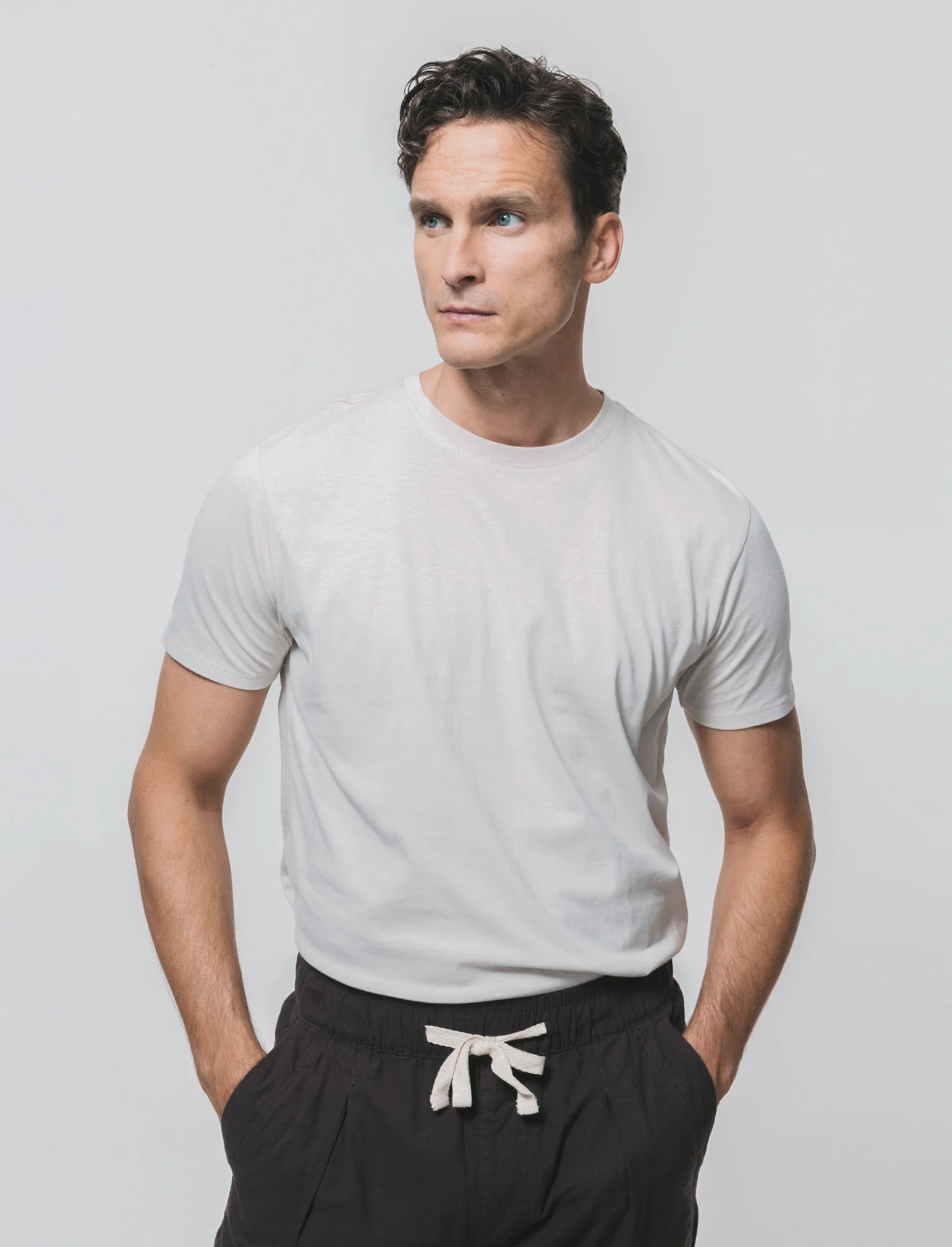 T-shirt girocollo in cotone regular fit - Grigio ghiaccio - Image 3