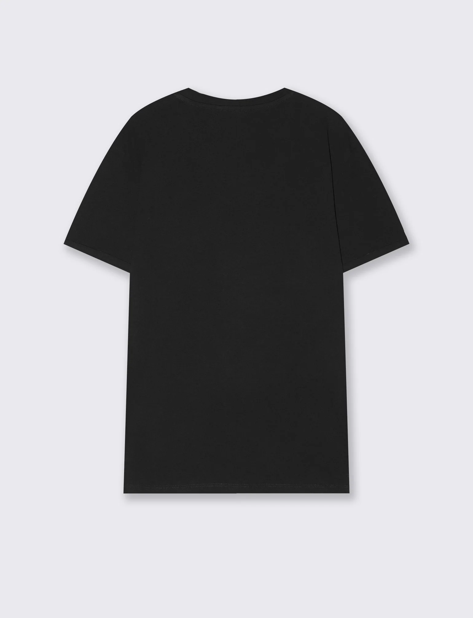 T-shirt girocollo in cotone regular fit - Nero - Image 2