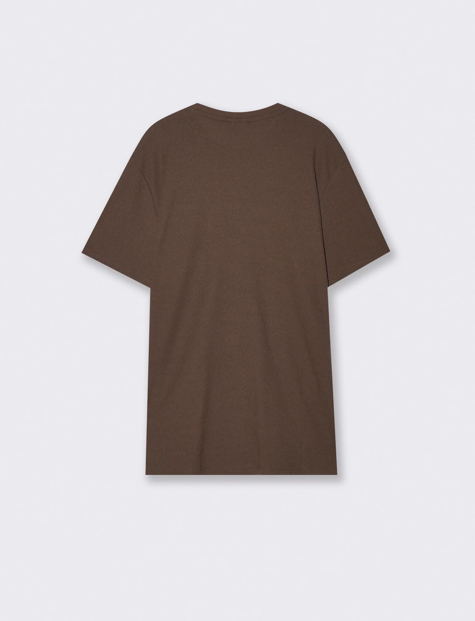 T-shirt girocollo in jacquard con maniche corte - Moro - Image 2