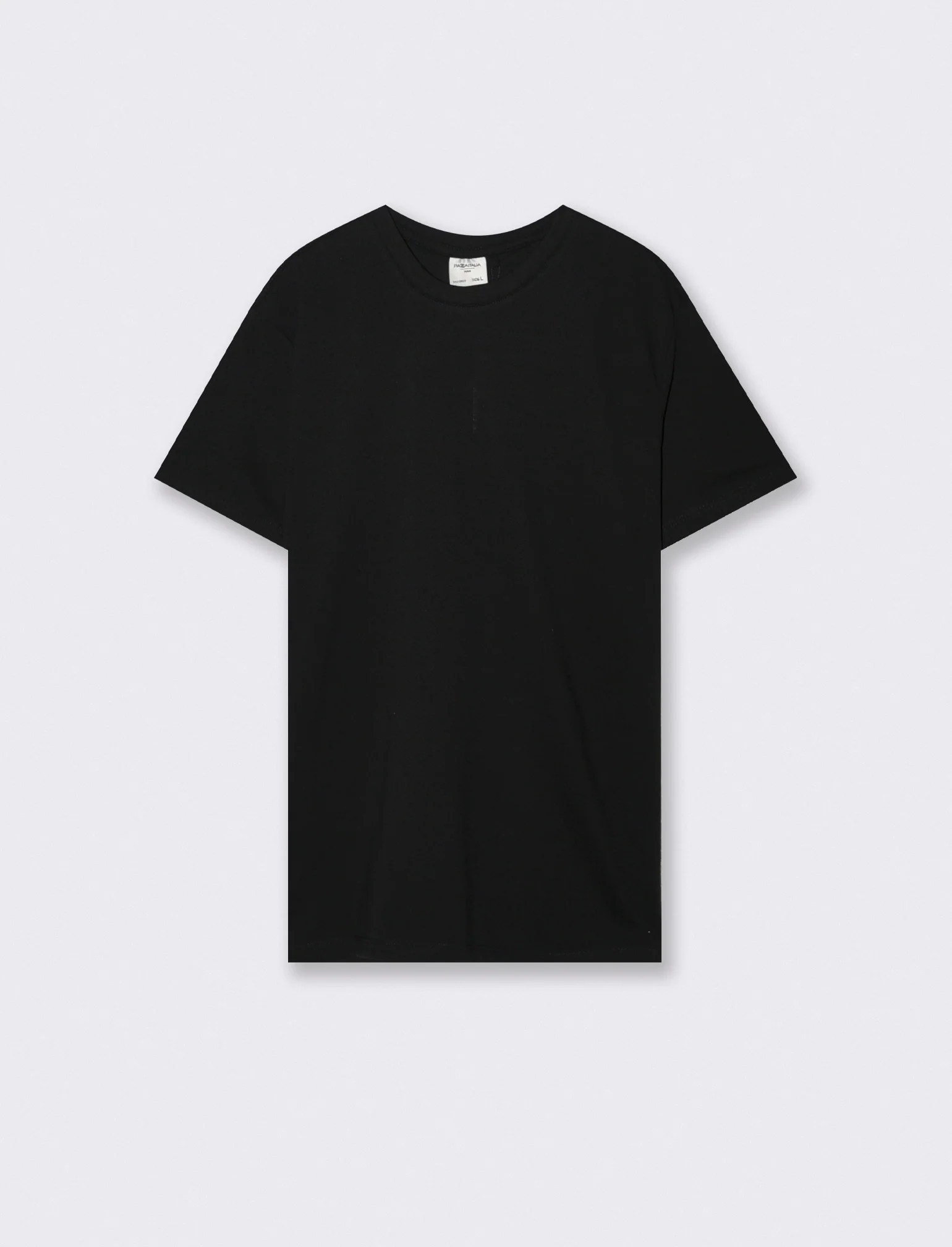 T-shirt girocollo in piquet premium - Nero