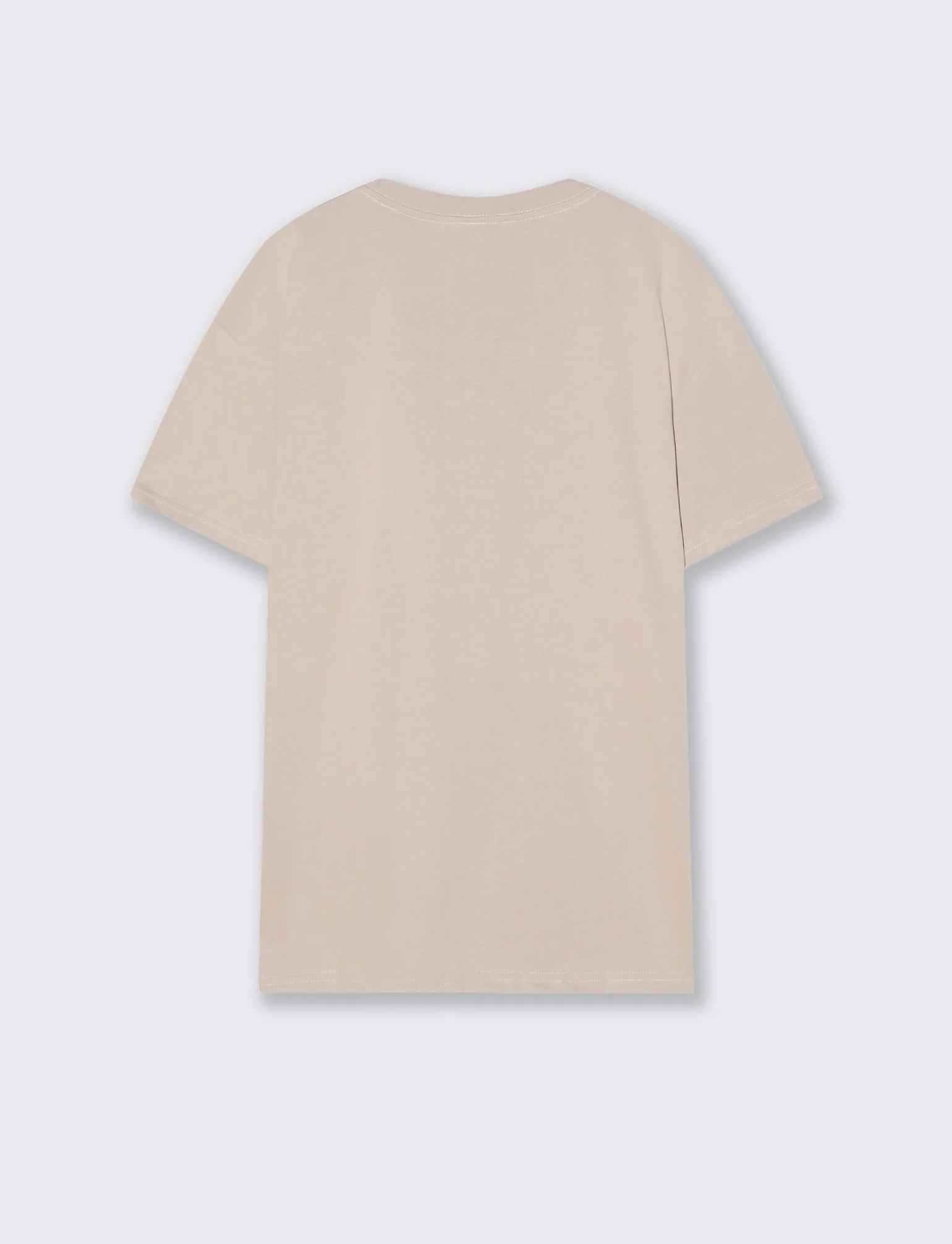 T-shirt girocollo in tessuto premium - Beige - Image 5