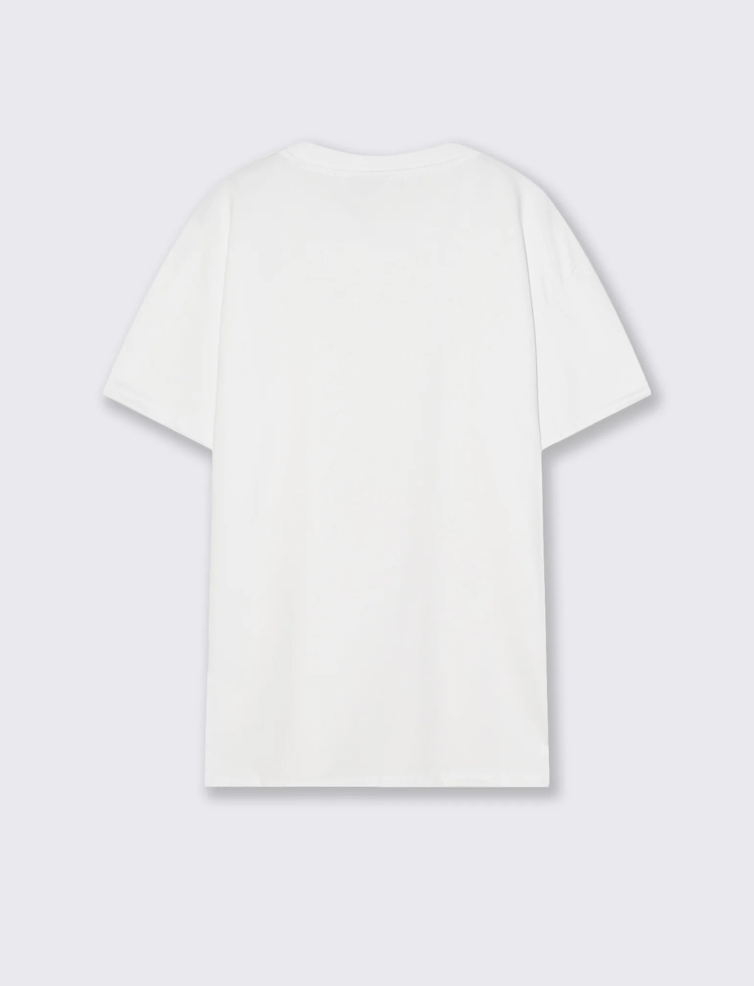 T-shirt girocollo in tessuto premium - Bianco - Image 2