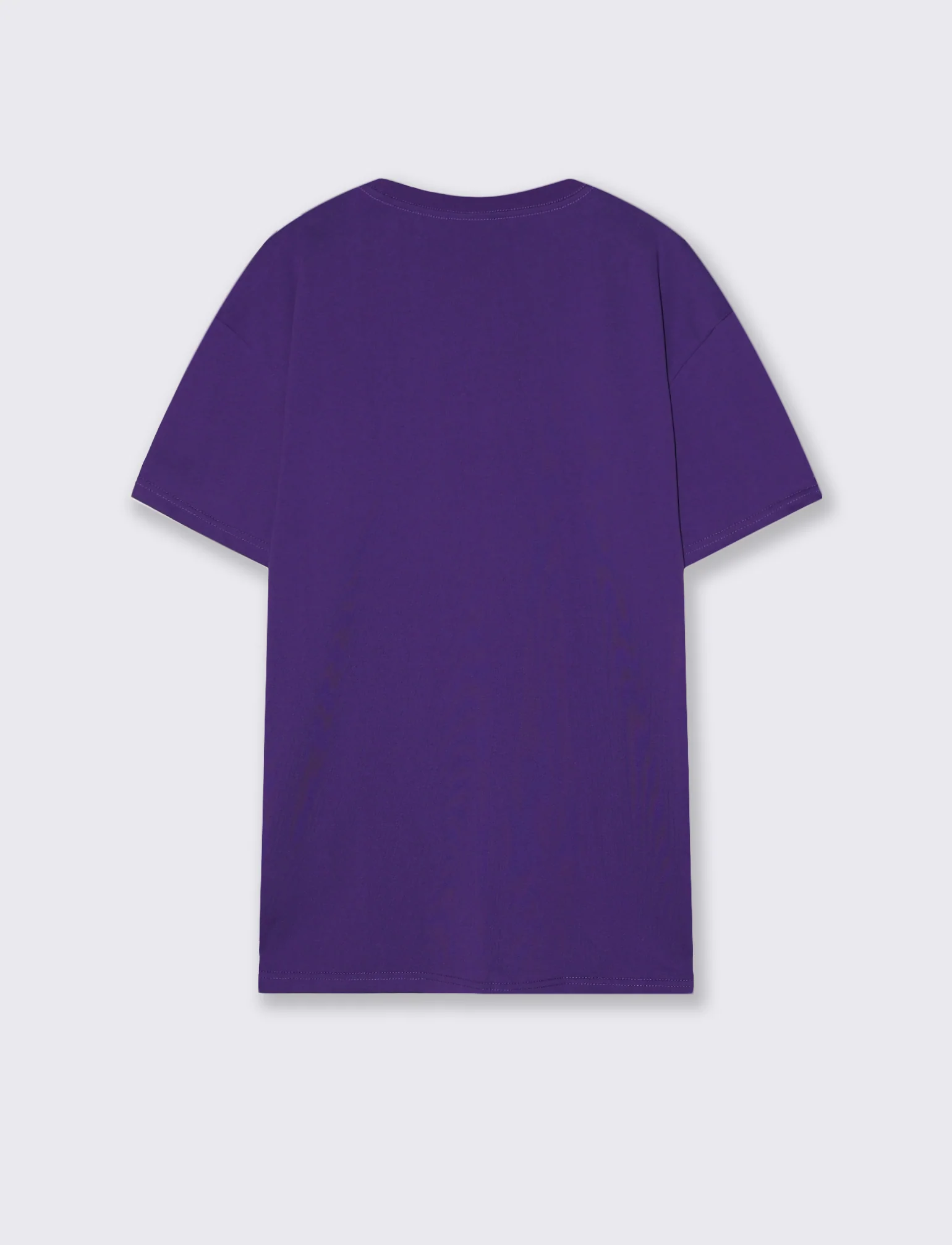 T-shirt girocollo in tessuto premium - Viola - Image 2