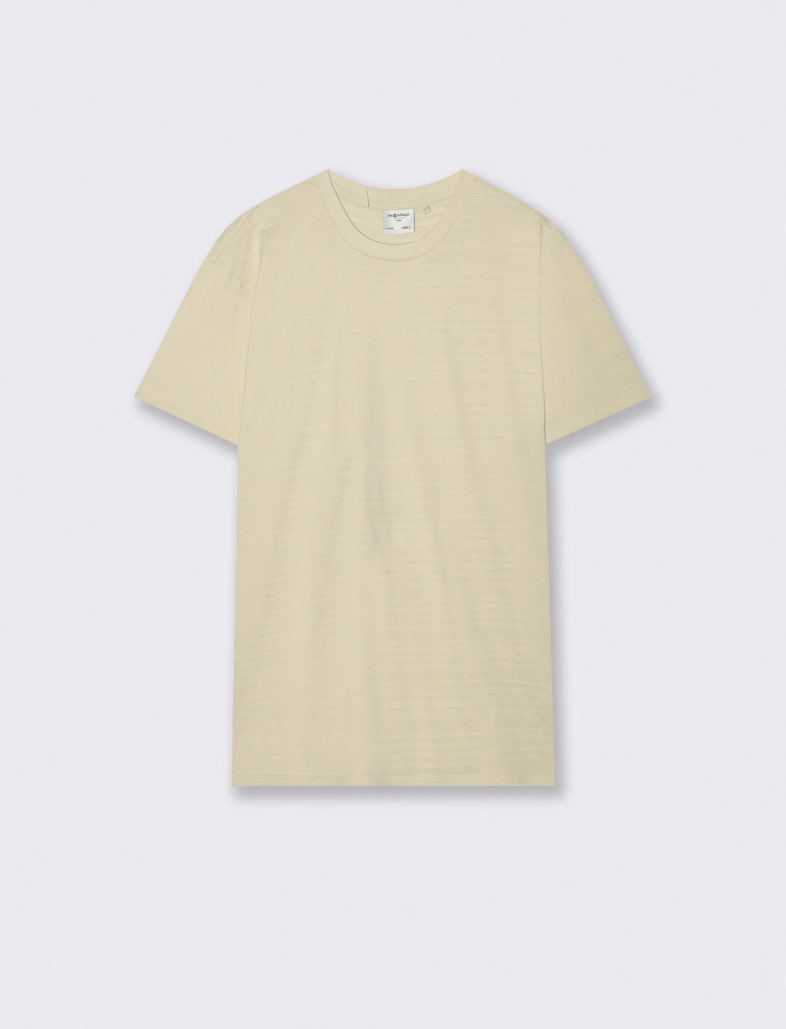 T-shirt girocollo jacquard righe - Beige ecru