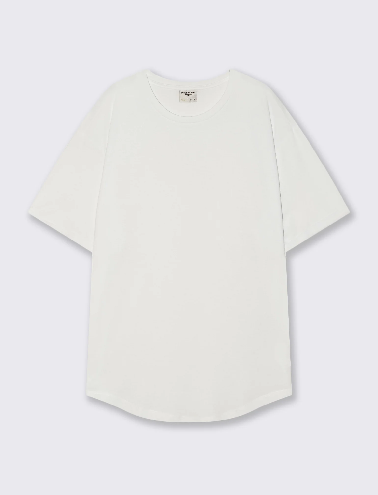 T-shirt girocollo loose fit con fondo stondato - Bianco