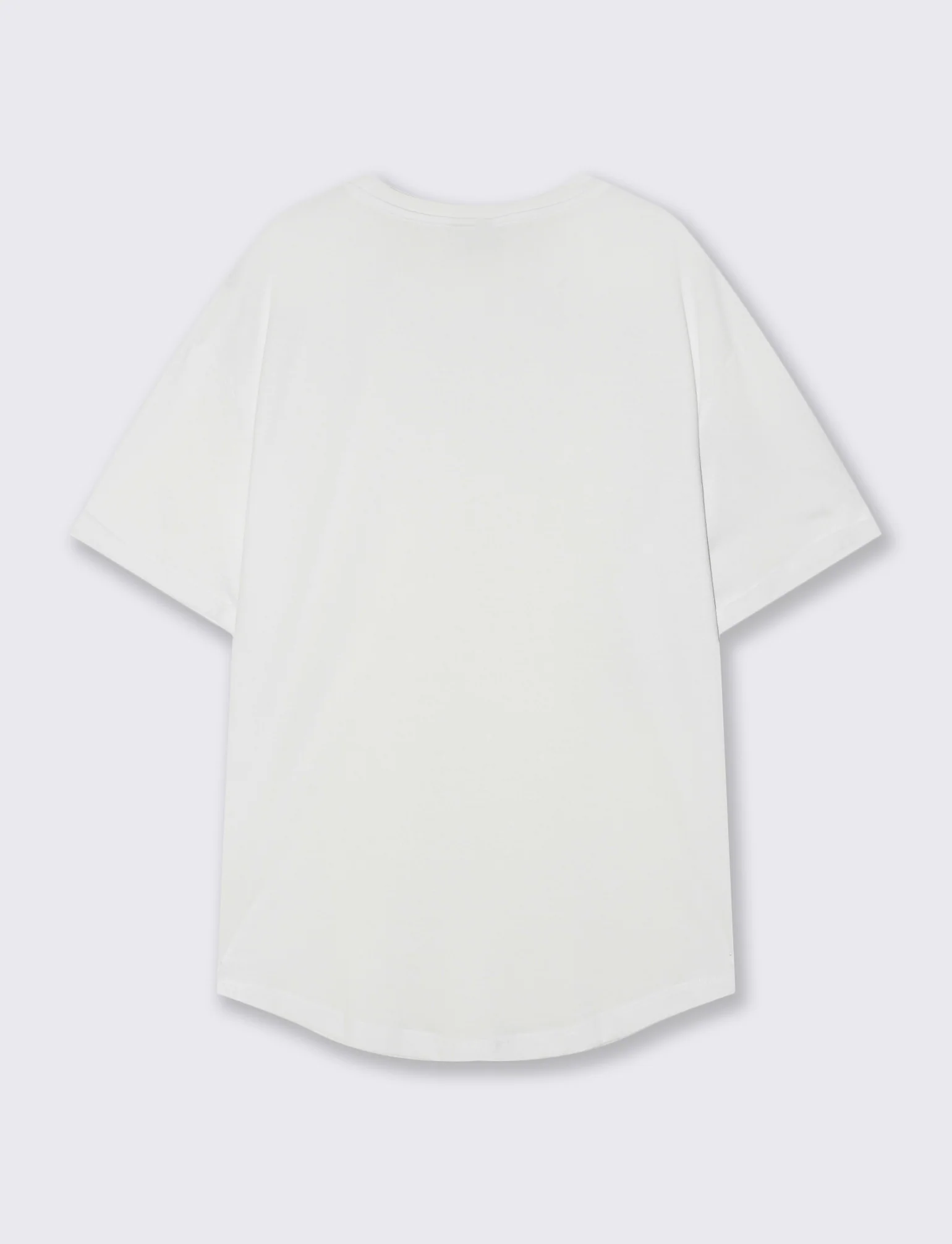 T-shirt girocollo loose fit con fondo stondato - Bianco - Image 2