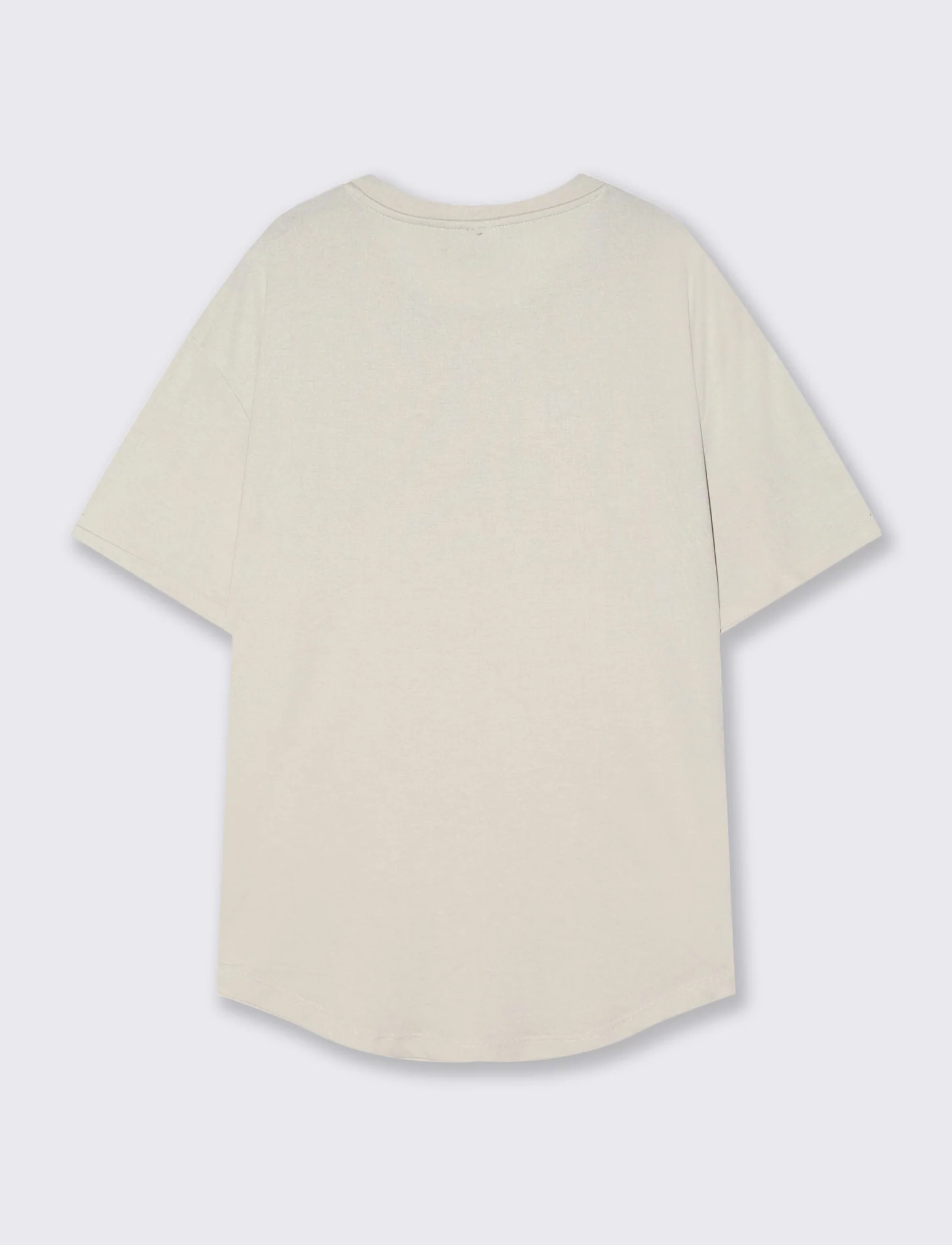 T-shirt girocollo loose fit con fondo stondato - Grigio ghiaccio - Image 2
