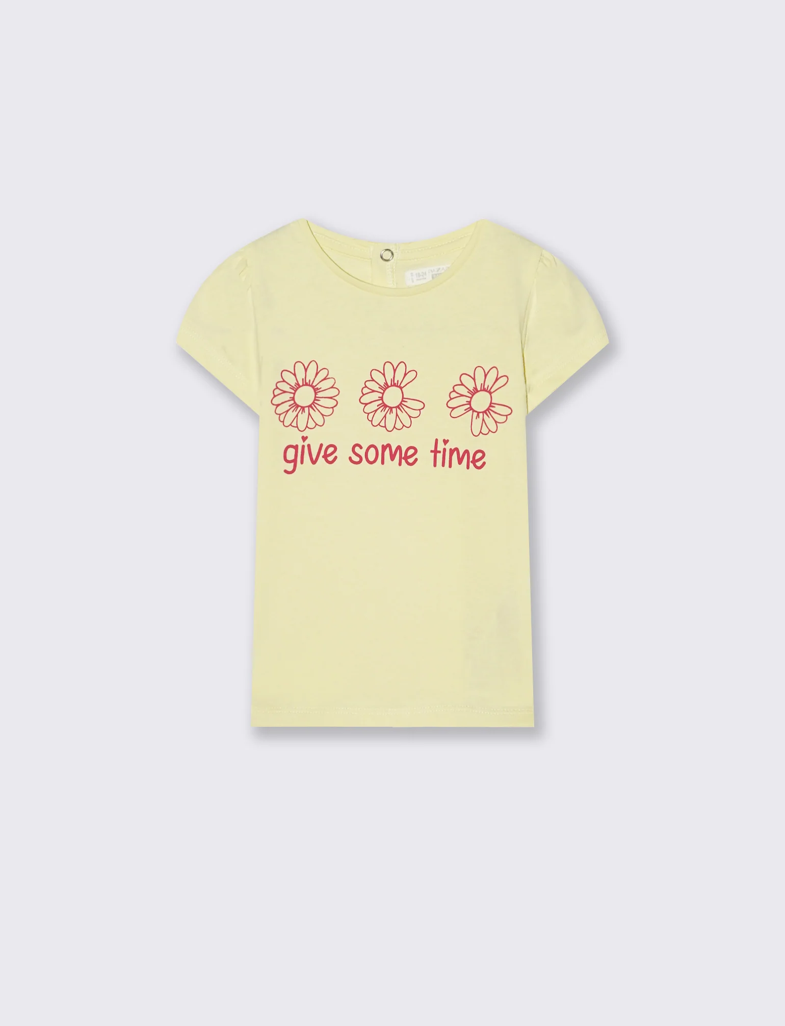 T-shirt girocollo manica corta con stampa - Giallo - Image 2