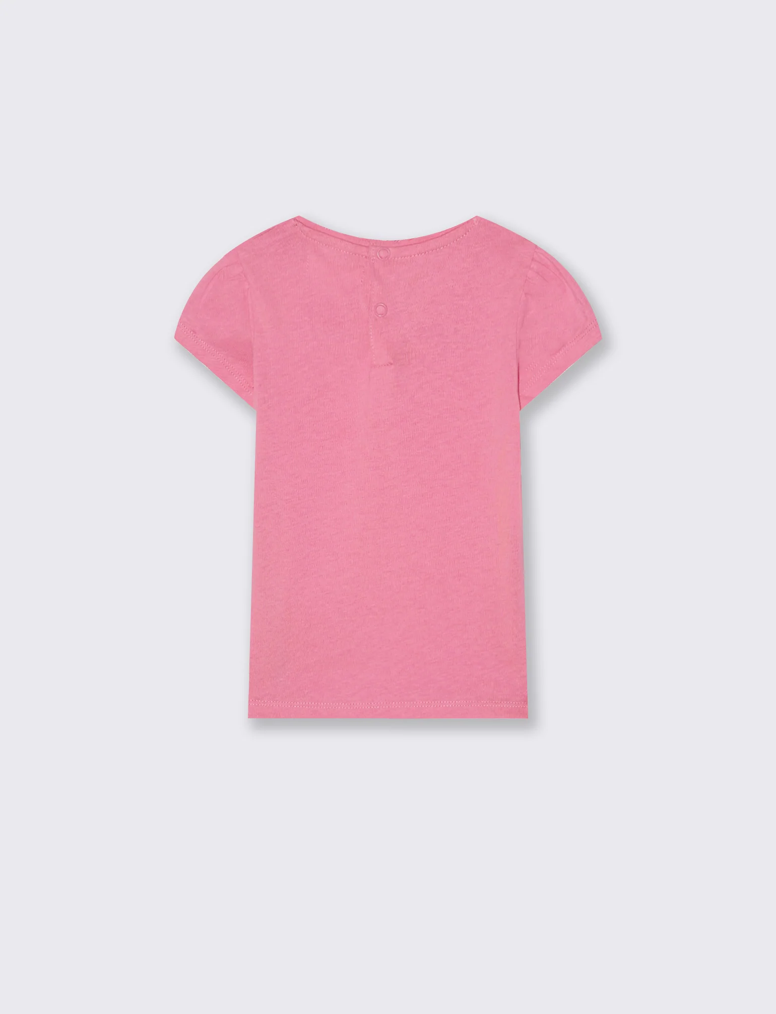 T-shirt girocollo manica corta con stampa - Rosa big bubble - Image 2