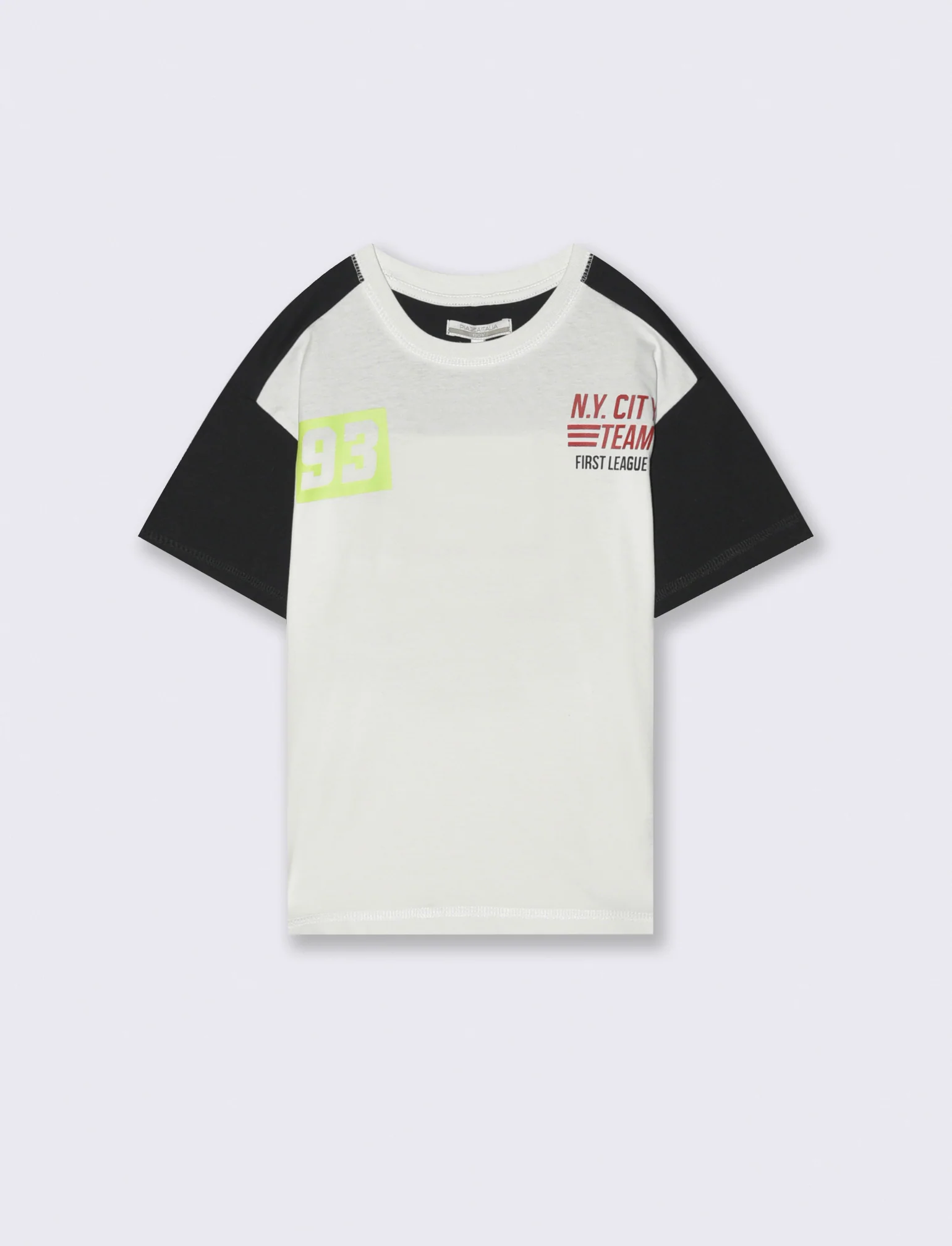 T-shirt girocollo maniche in contrasto - Bianco - Image 2