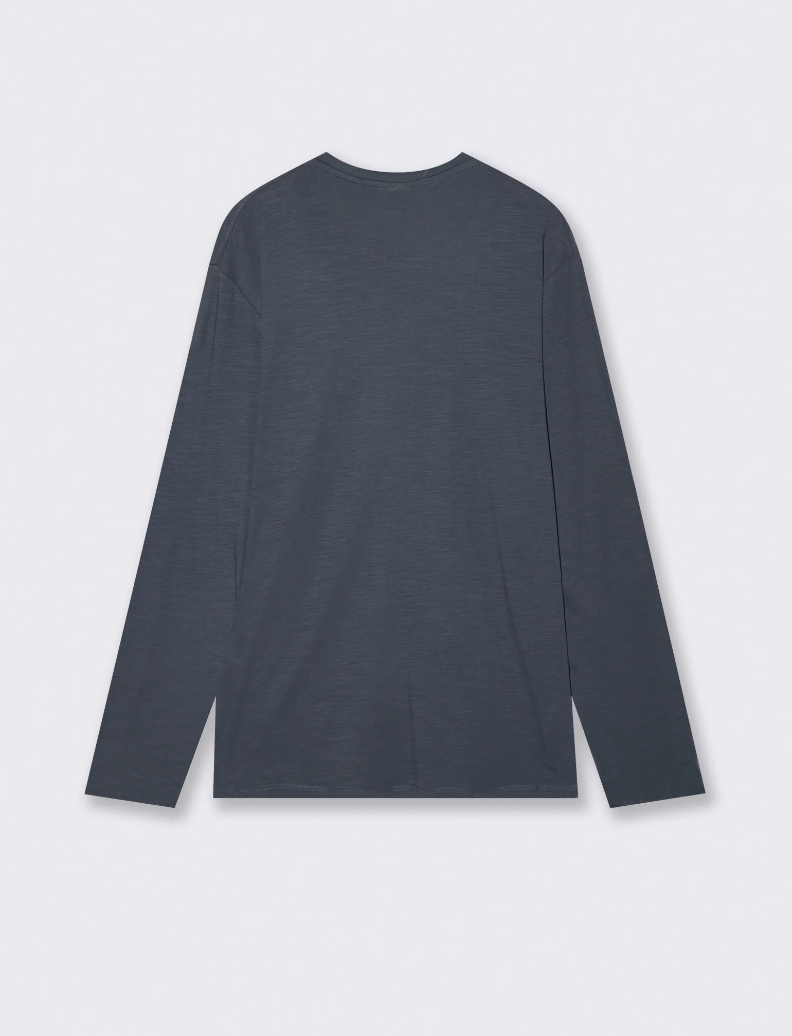 T-Shirt Girocollo Maniche Lunghe Cotone - Nero - Image 2