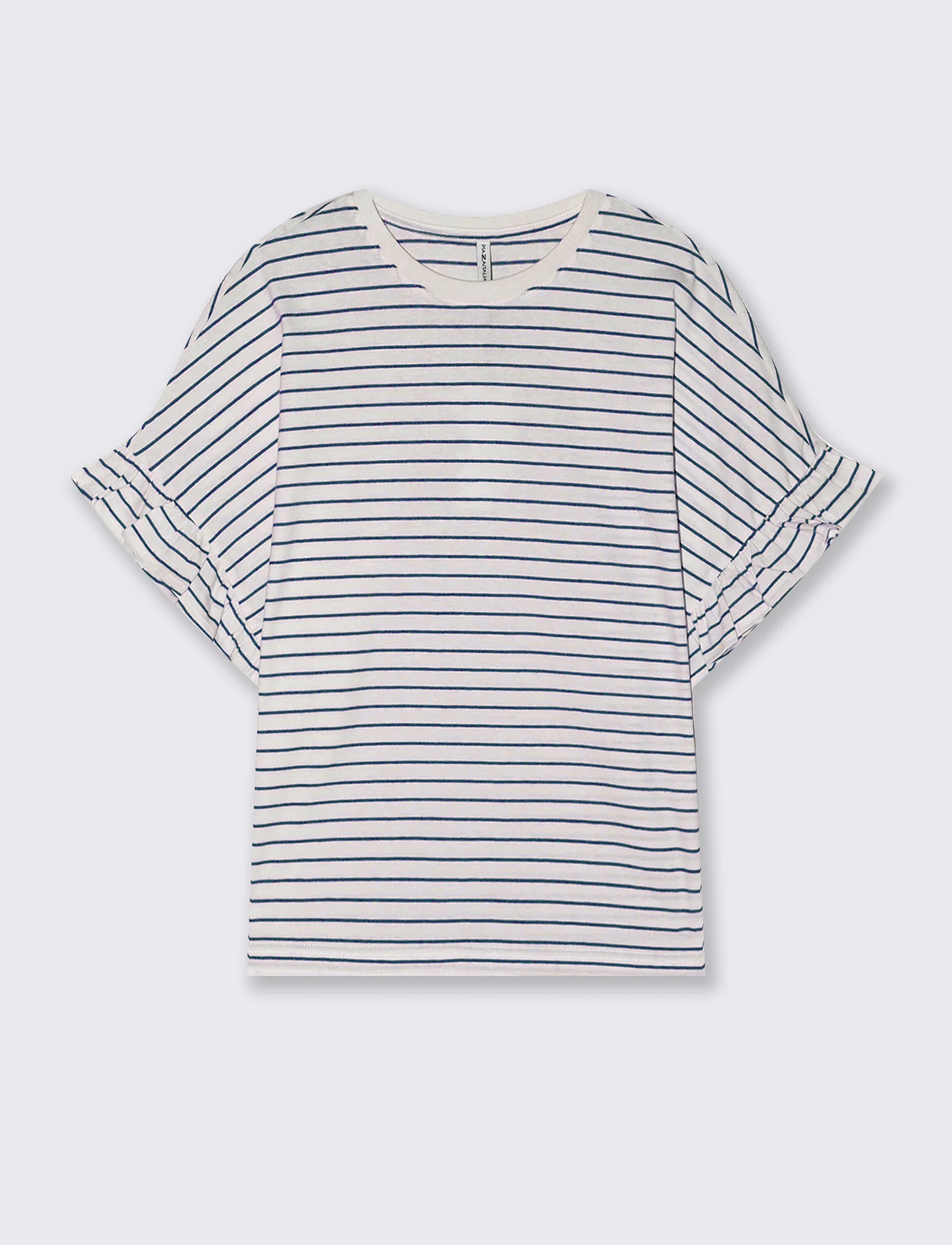 T-Shirt Girocollo Mezza Manica con Ruches - var 1
