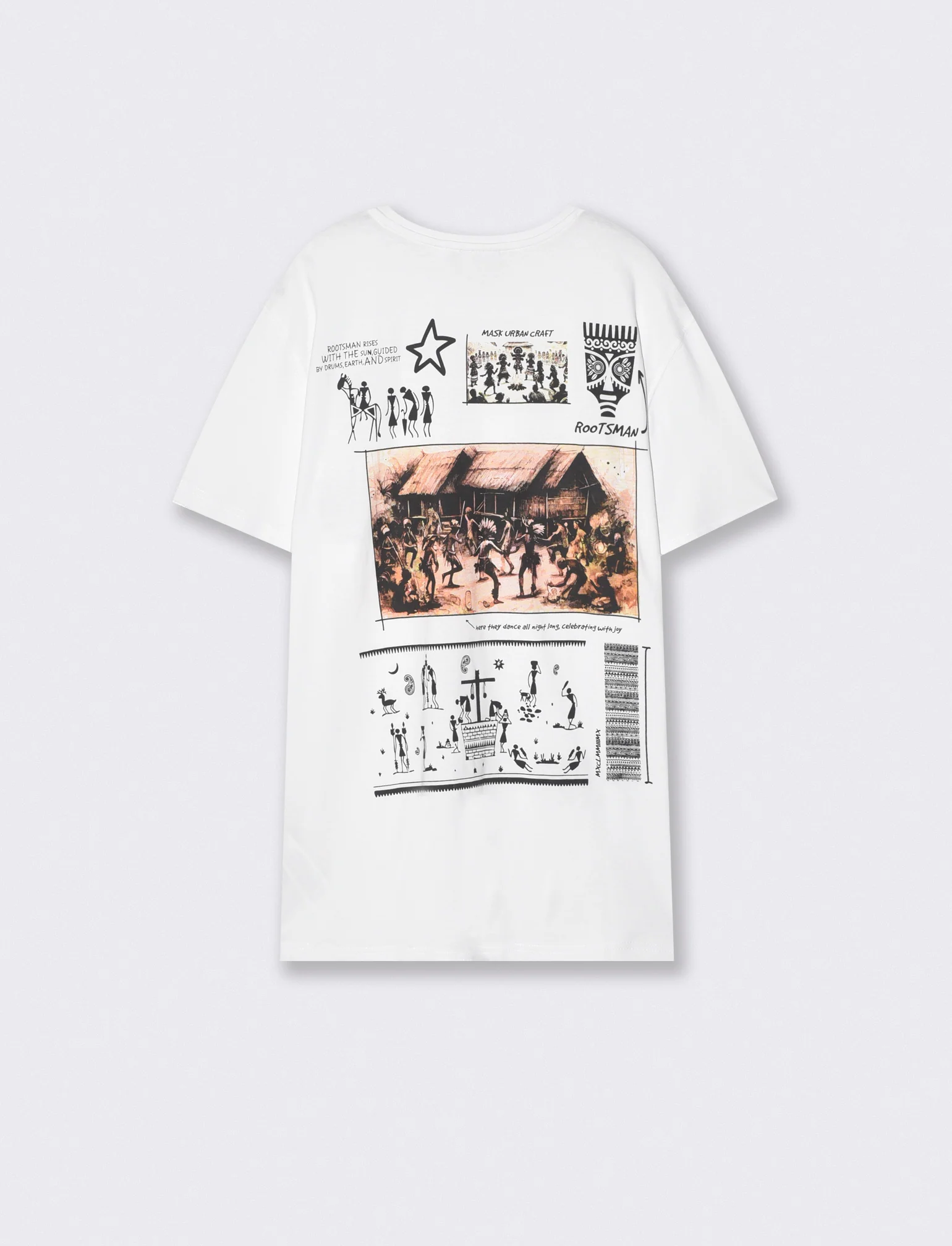 T-shirt girocollo regular fit con stampe - Bianco - Image 2
