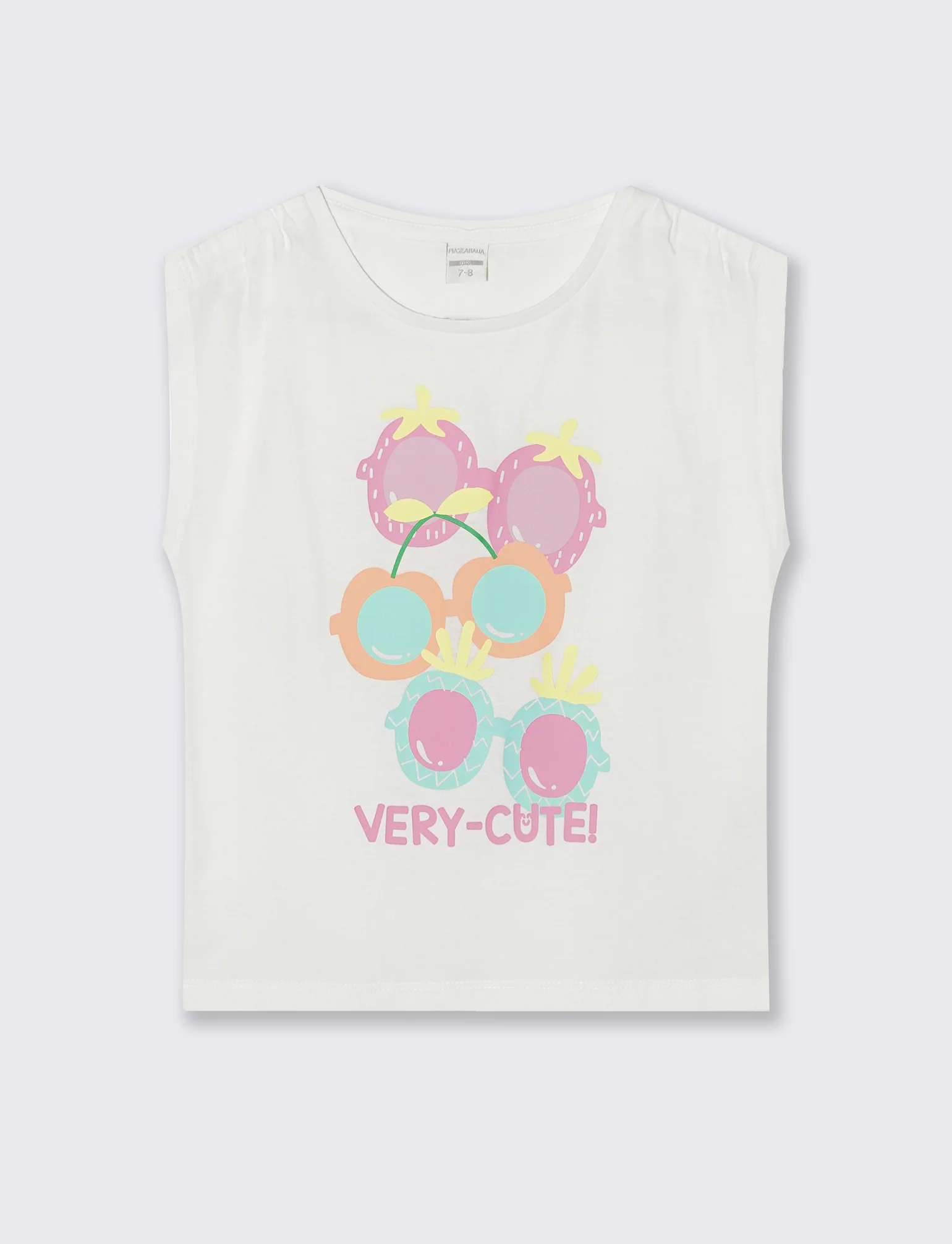 T-shirt giromanica bambina con arriccio - Bianco