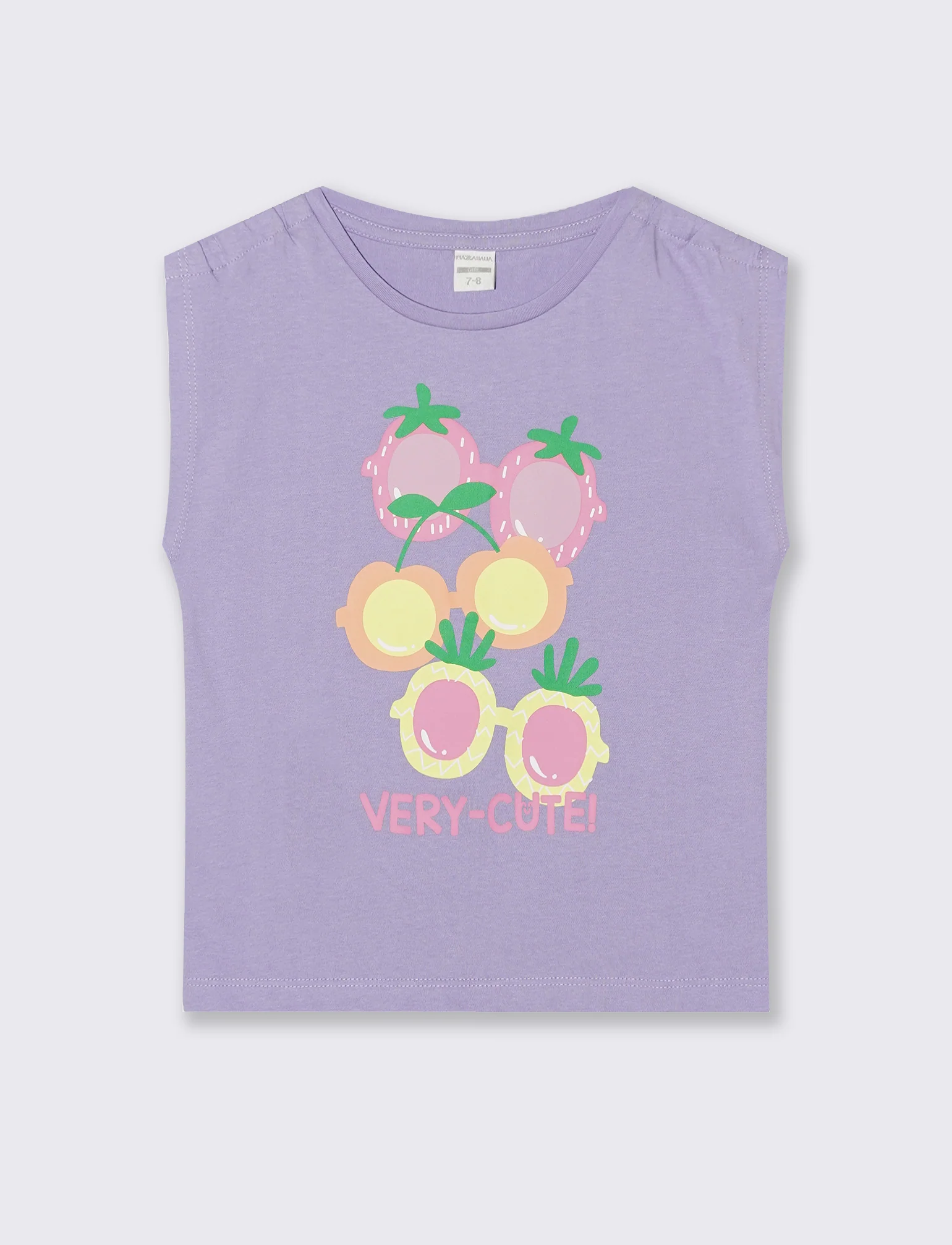 T-shirt giromanica bambina con arriccio - Lilla