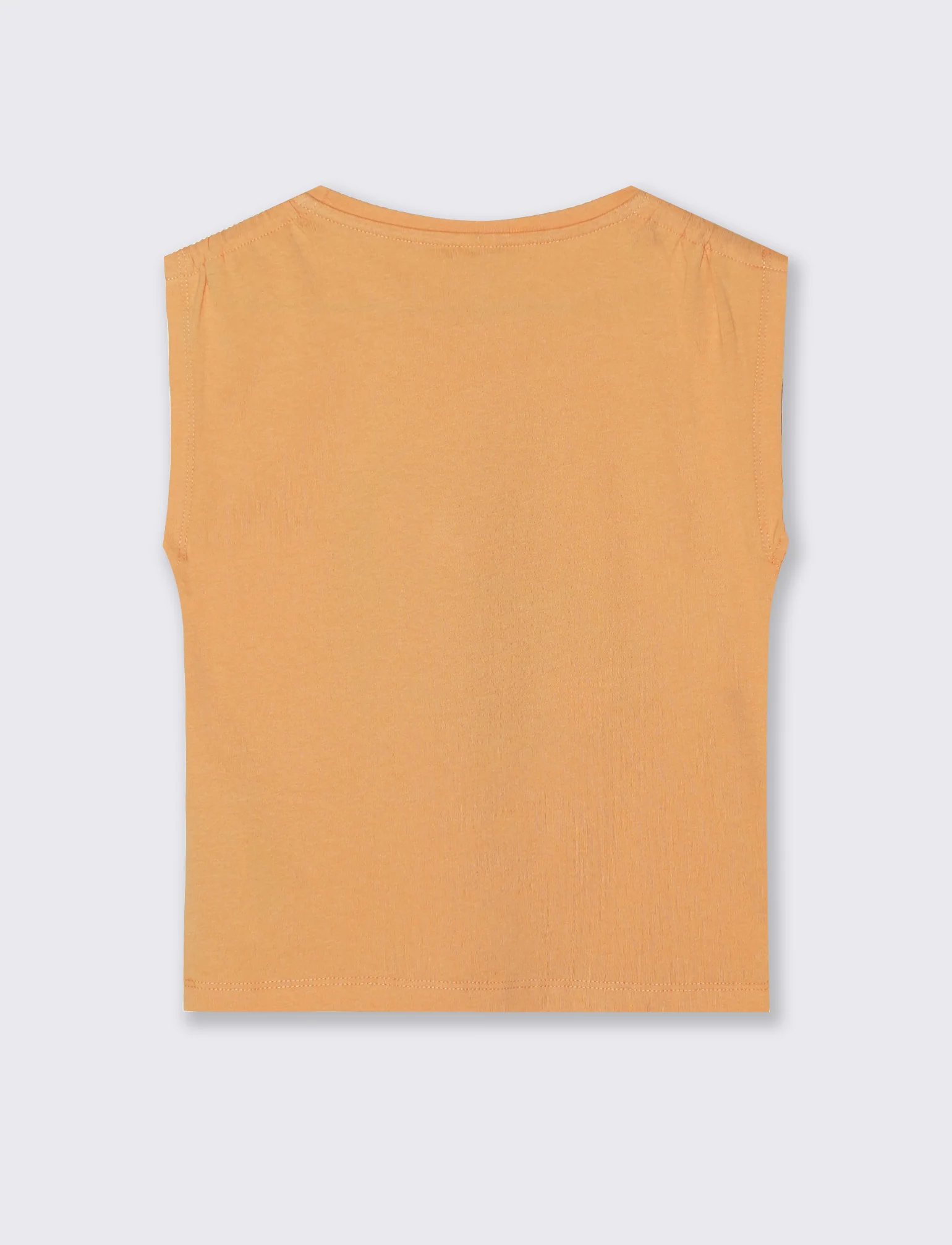 T-shirt giromanica bambina con arriccio - Pesca - Image 4