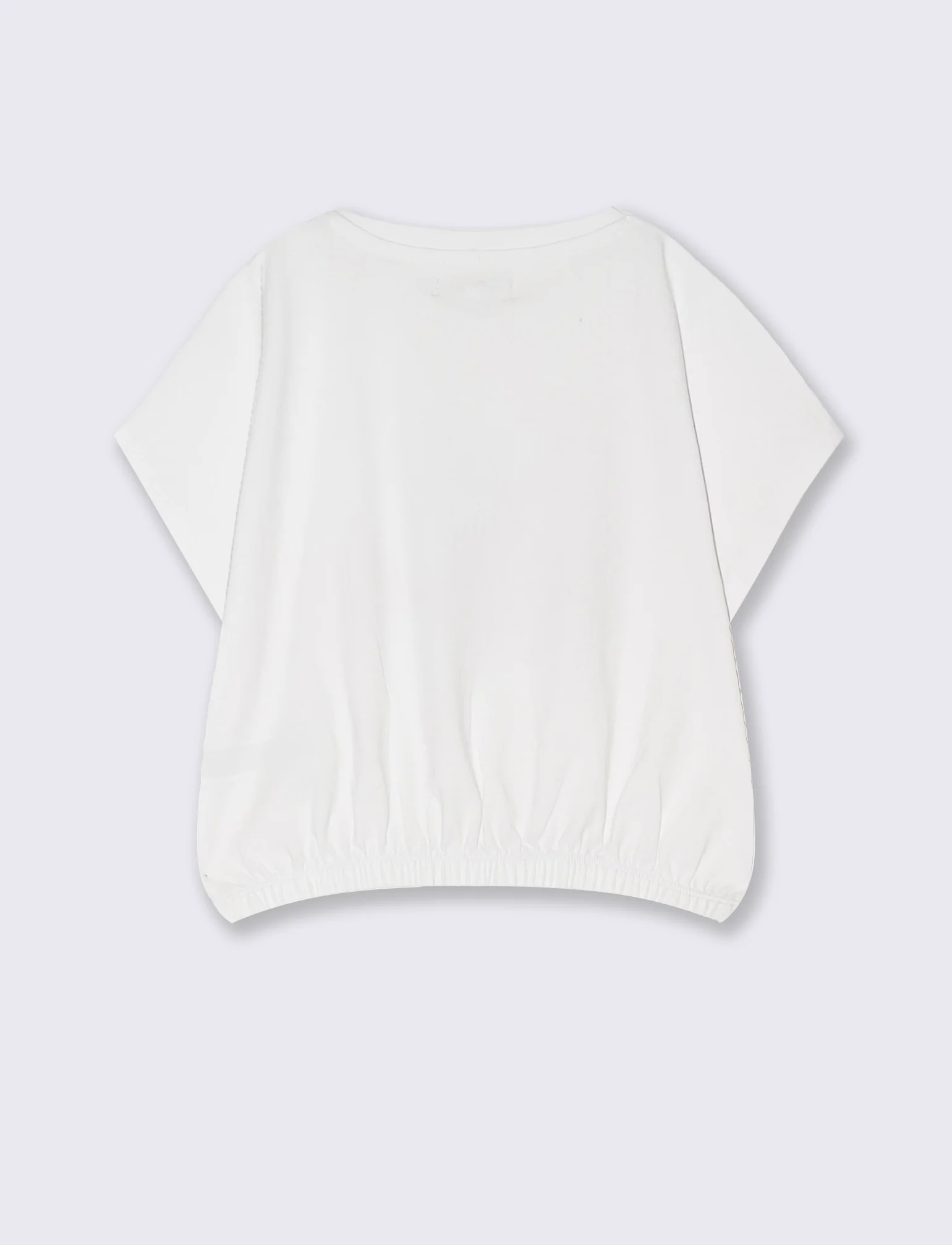 T-shirt giromanica con elastico in vita da bambina - Bianco - Image 3