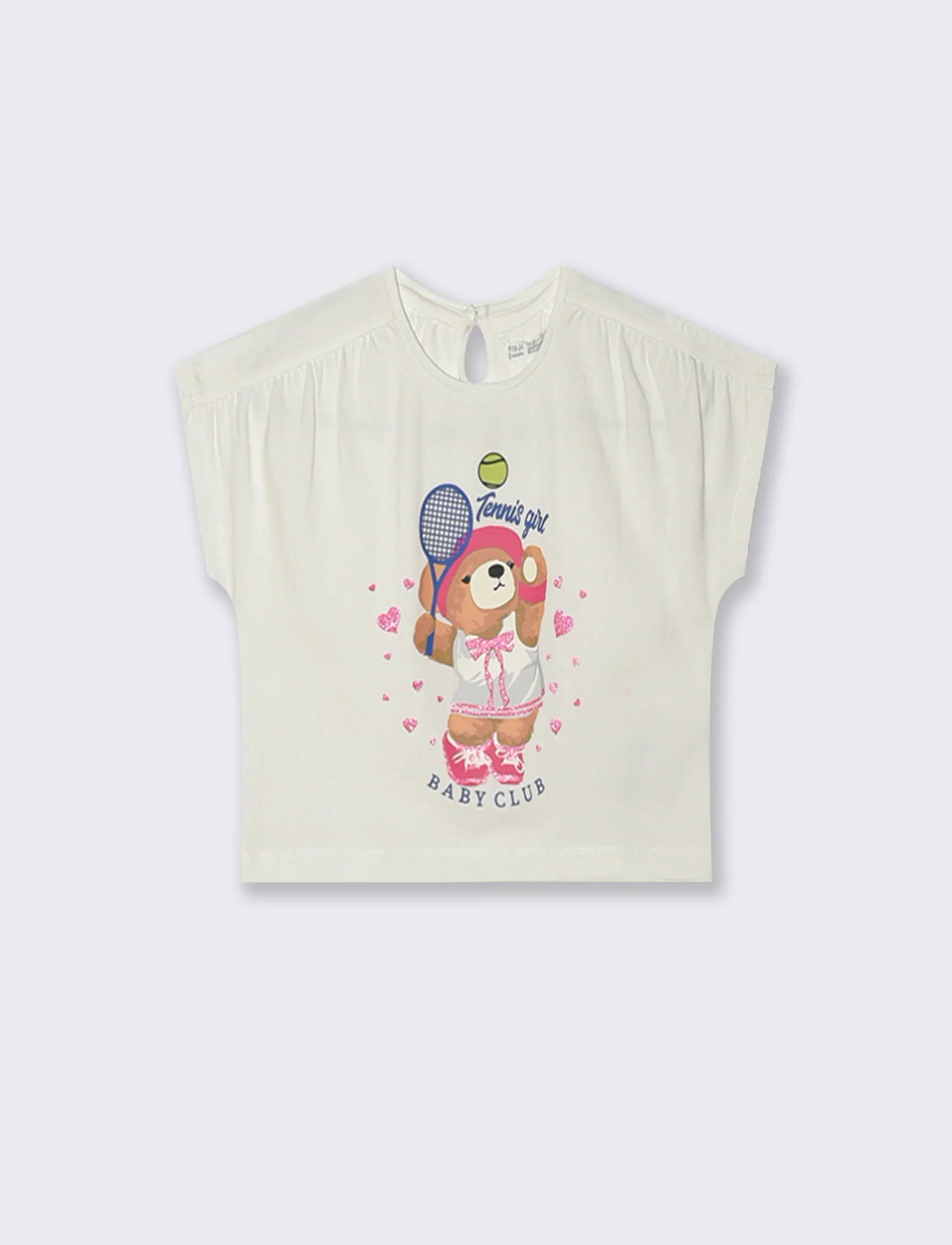 T-SHIRT GLITTER Manica corta e trendy - Bianco latte