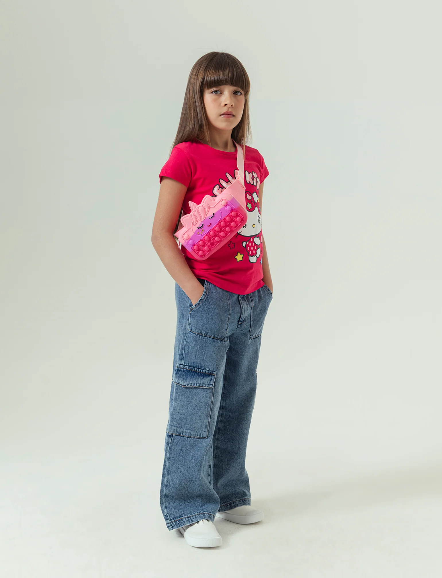 T-shirt Hello Kitty-Kuromi da bambina - Corallo - Image 2