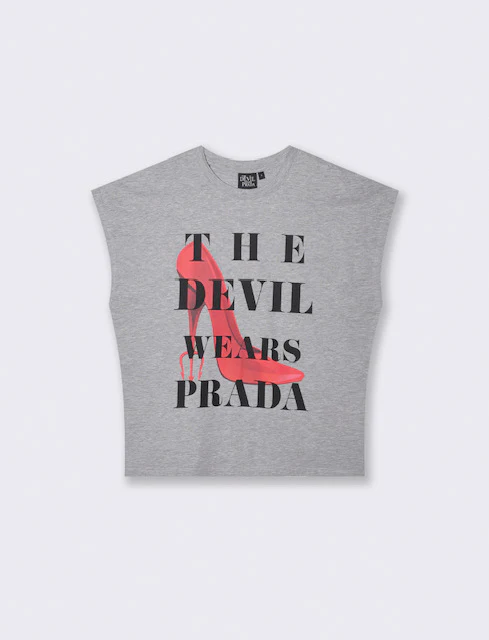 T-shirt Il Diavolo veste Prada girocollo - Grigio mel.