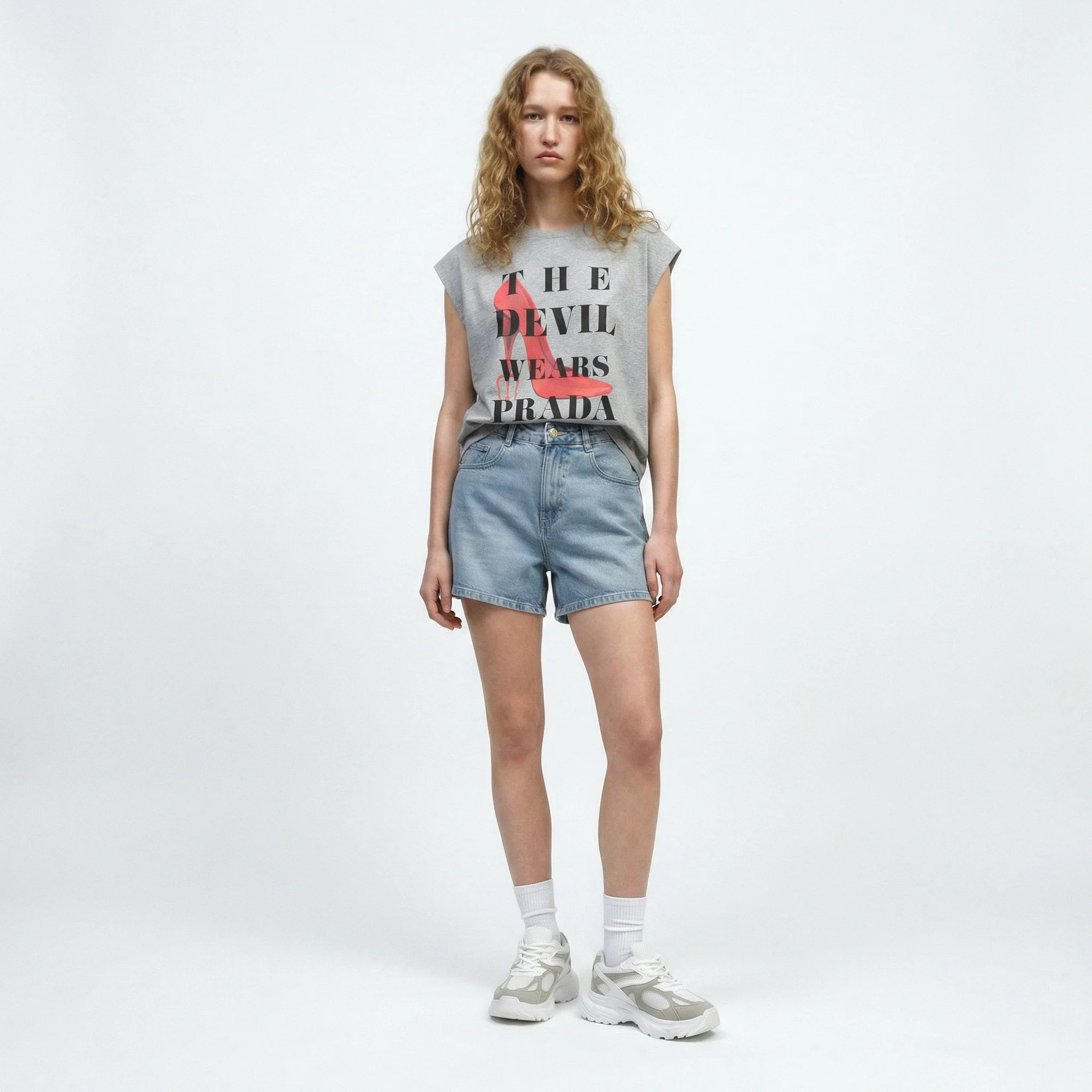 T-shirt Il Diavolo veste Prada girocollo - Grigio mel. - Image 3