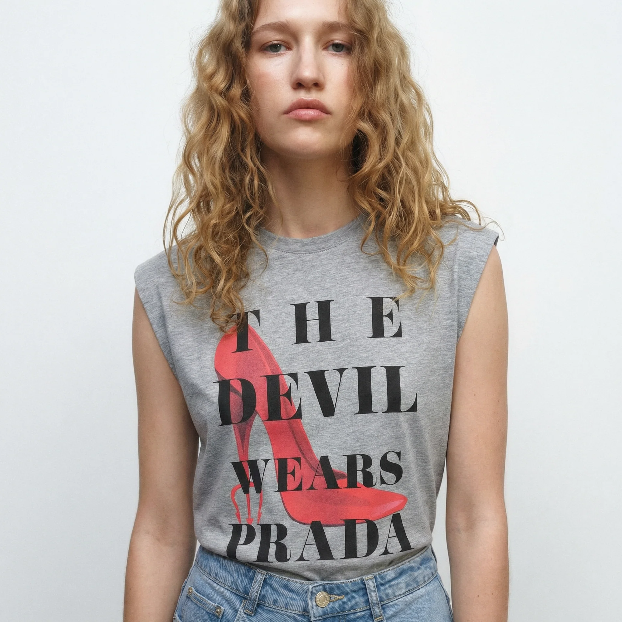 T-shirt Il Diavolo veste Prada girocollo - Grigio mel. - Image 4