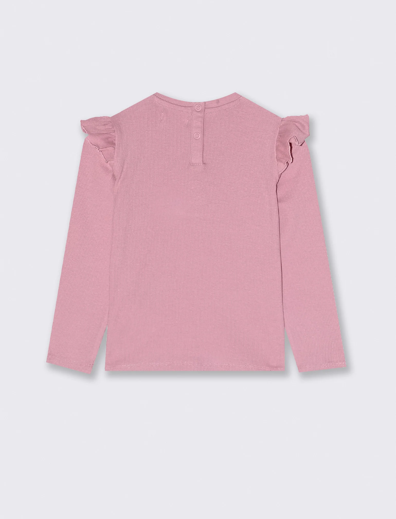 T shirt in costina con ricamo - Rosa - Image 3