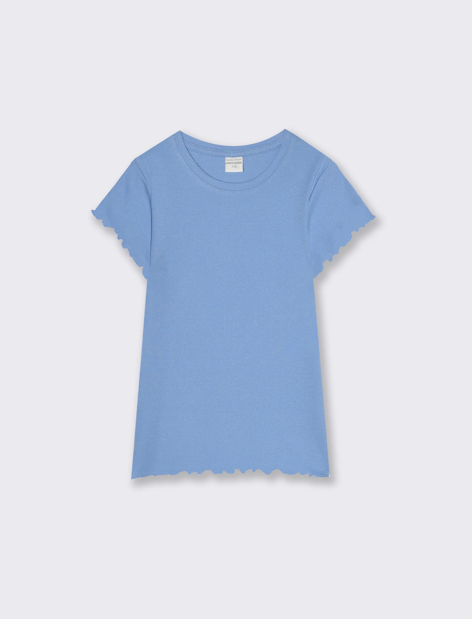 T-shirt in costina da bambina - Azzurro - Image 3