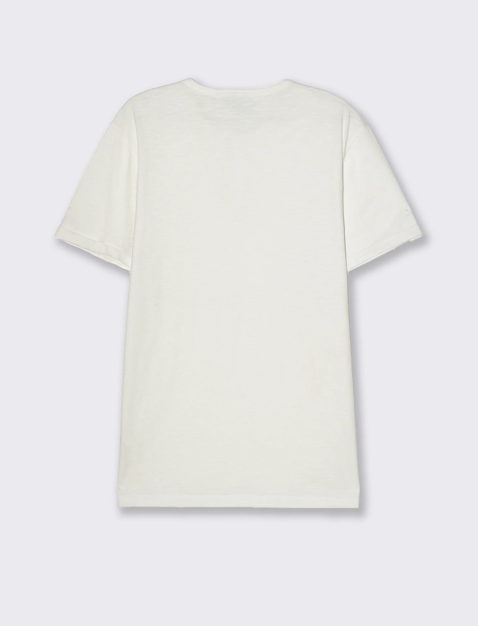 T-shirt in cotone con collo a serafino da uomo - Bianco - Image 2