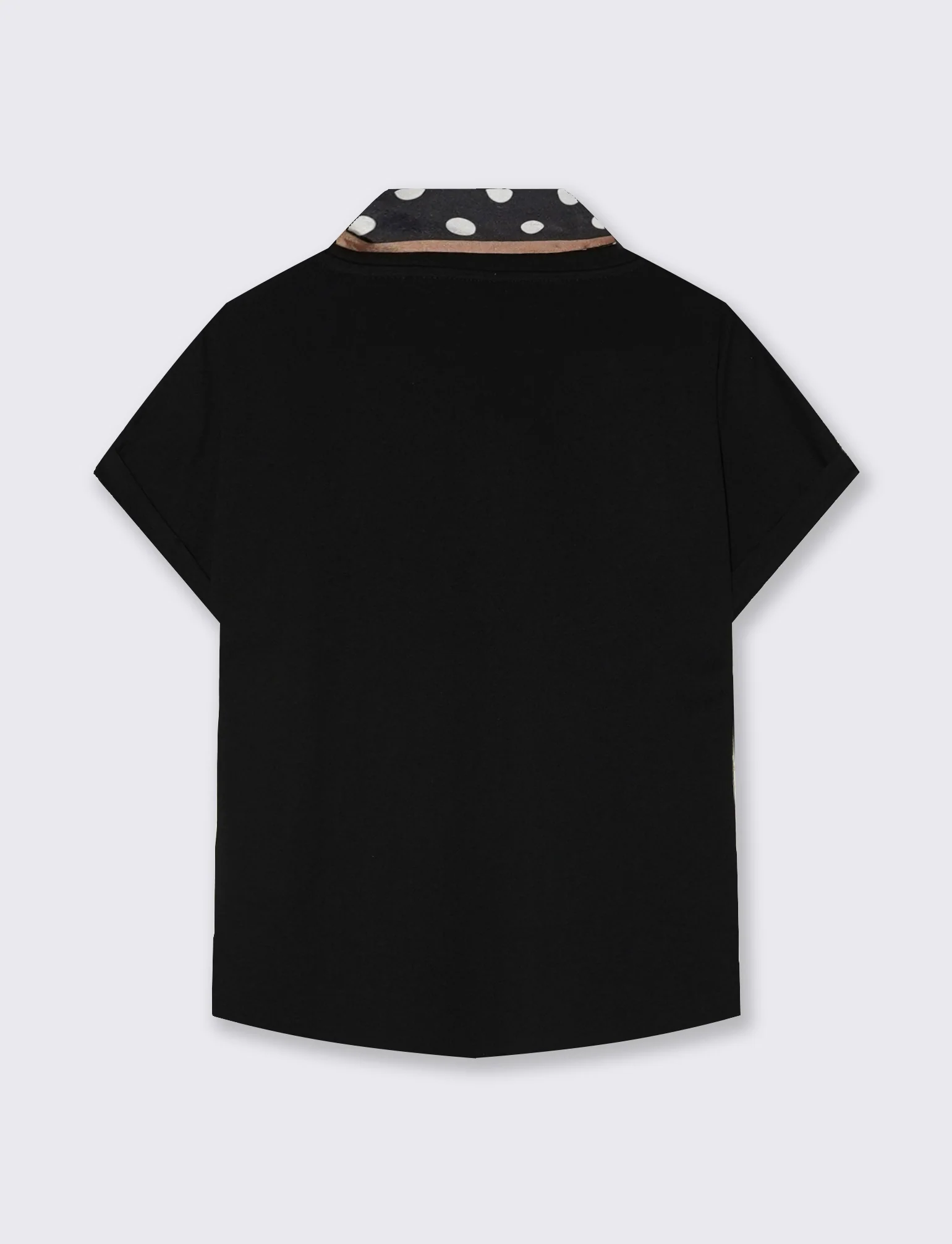 T-shirt in cotone con foulard incluso - Nero - Image 2
