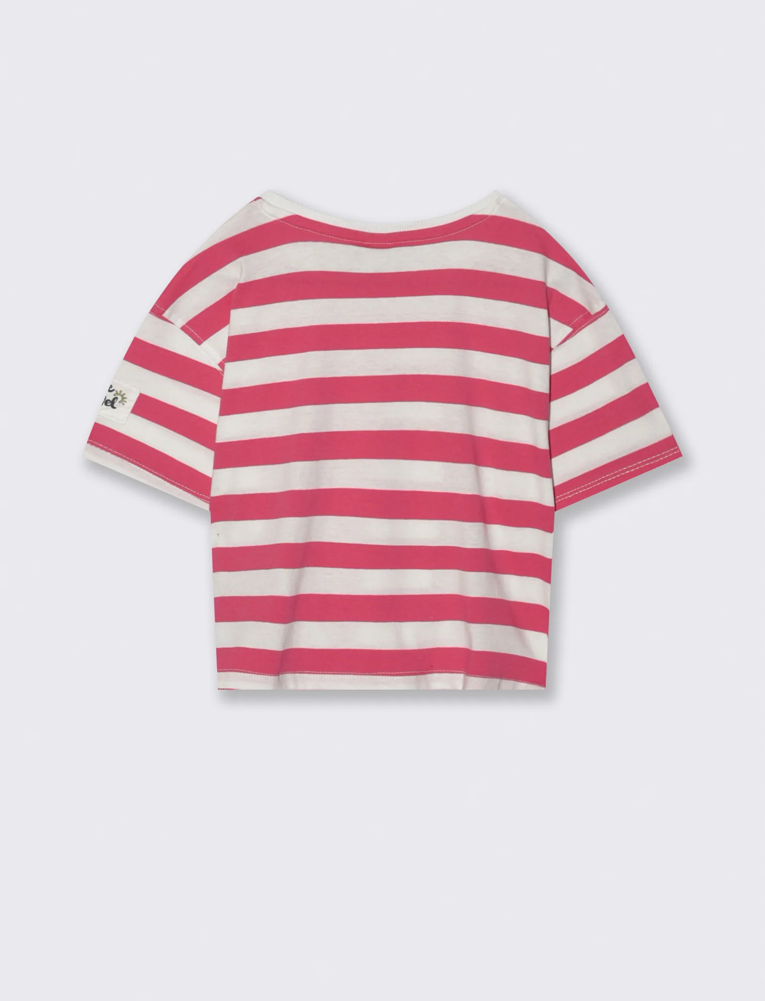 T-shirt in cotone con nodo per bambina - Fuxia - Image 2