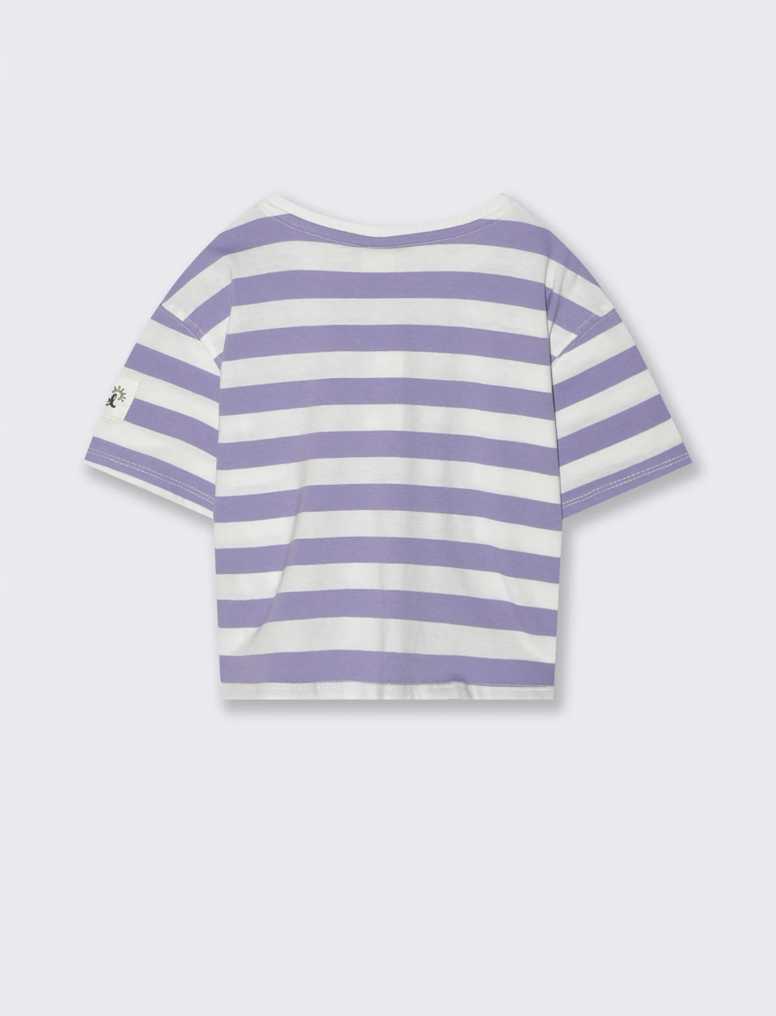 T-shirt in cotone con nodo per bambina - Lilla - Image 2