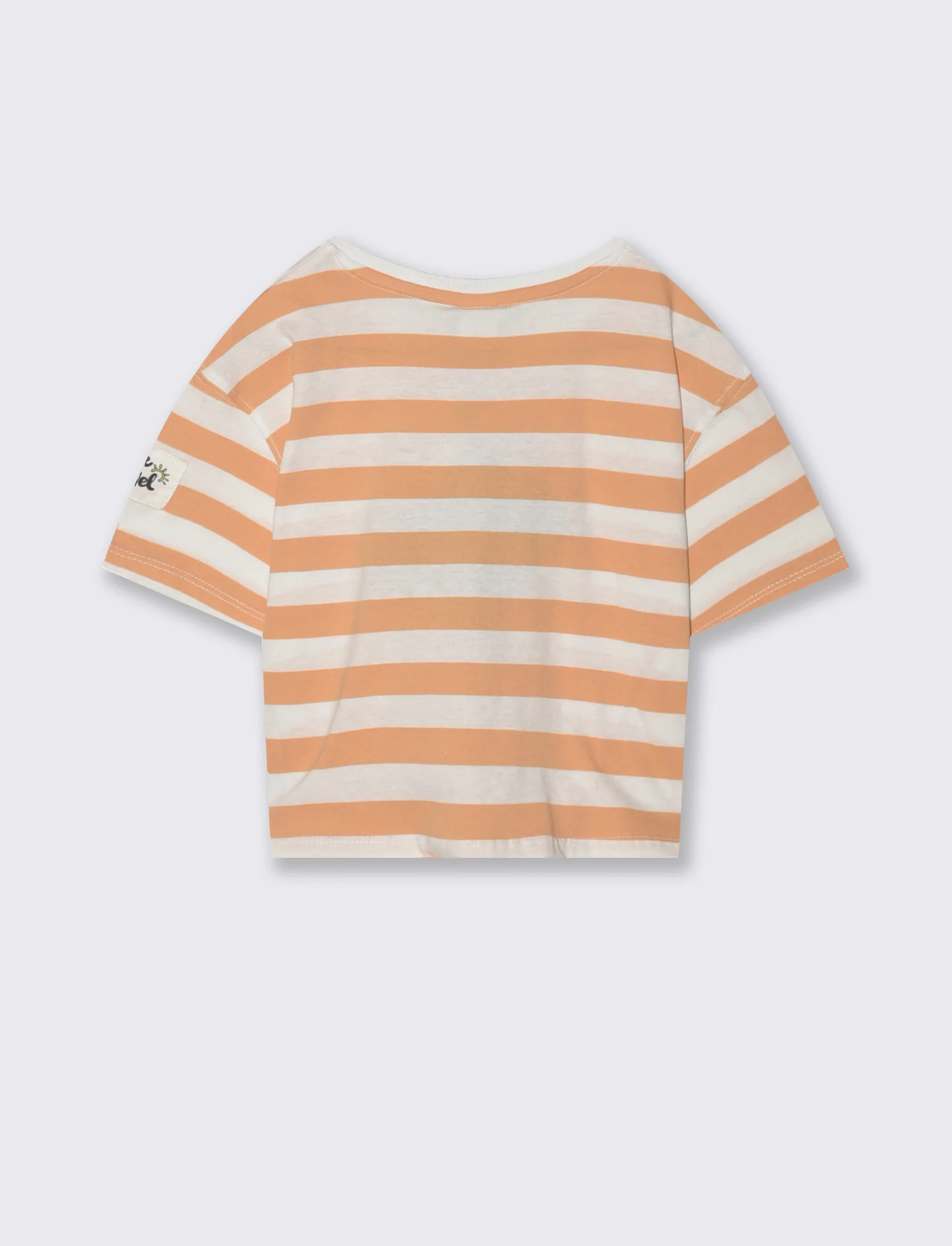 T-shirt in cotone con nodo per bambina - Pesca - Image 2
