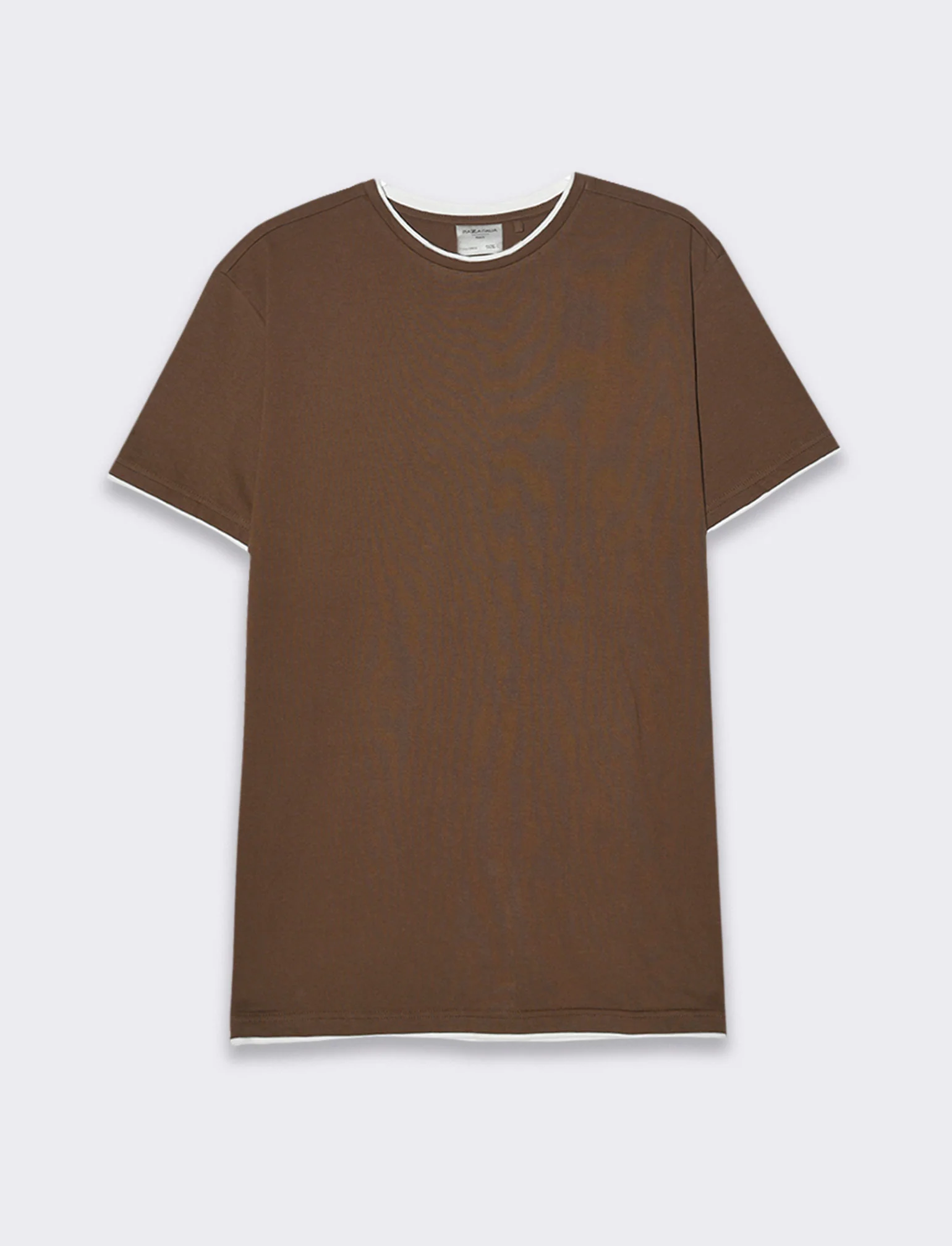 T-shirt in cotone con orli a contrasto da uomo - Moro - Image 3
