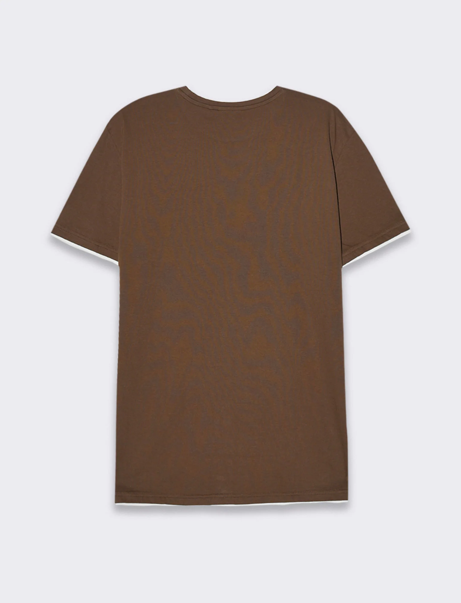 T-shirt in cotone con orli a contrasto da uomo - Moro - Image 4