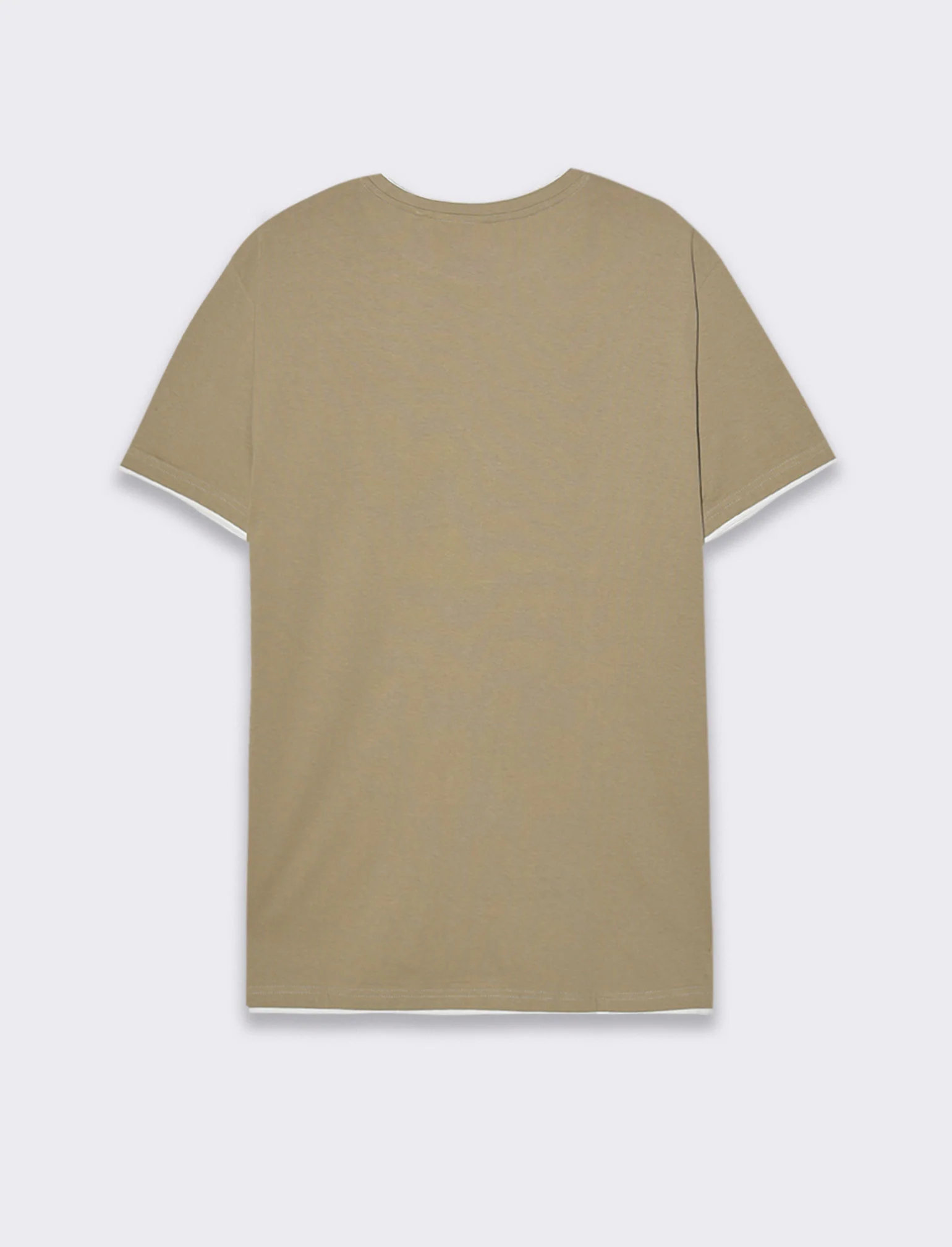 T-shirt in cotone con orli a contrasto da uomo - Verde salvia - Image 4